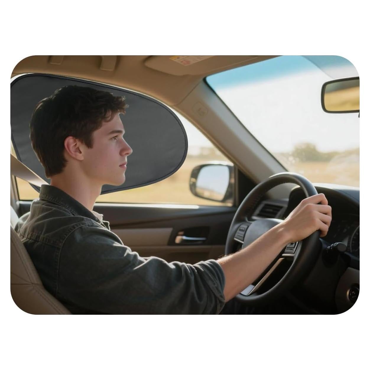 Sombrillas Laterales para Auto ROMASO UV Reutilizables 2 Pzas