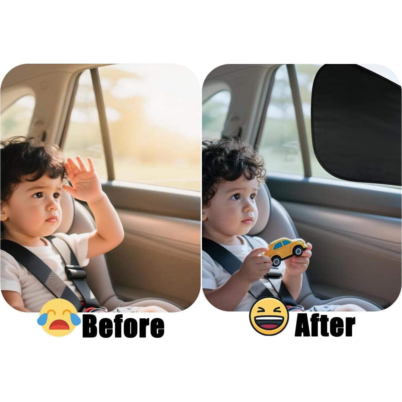 Sombrillas Laterales para Auto ROMASO UV Reutilizables 2 Pzas