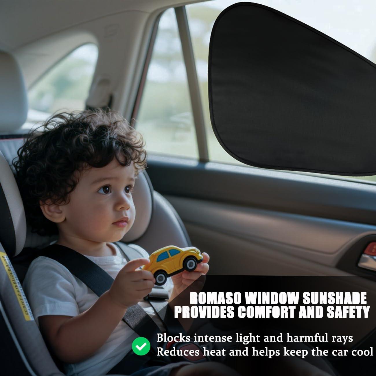 Sombrillas Laterales para Auto ROMASO UV Reutilizables 2 Pzas