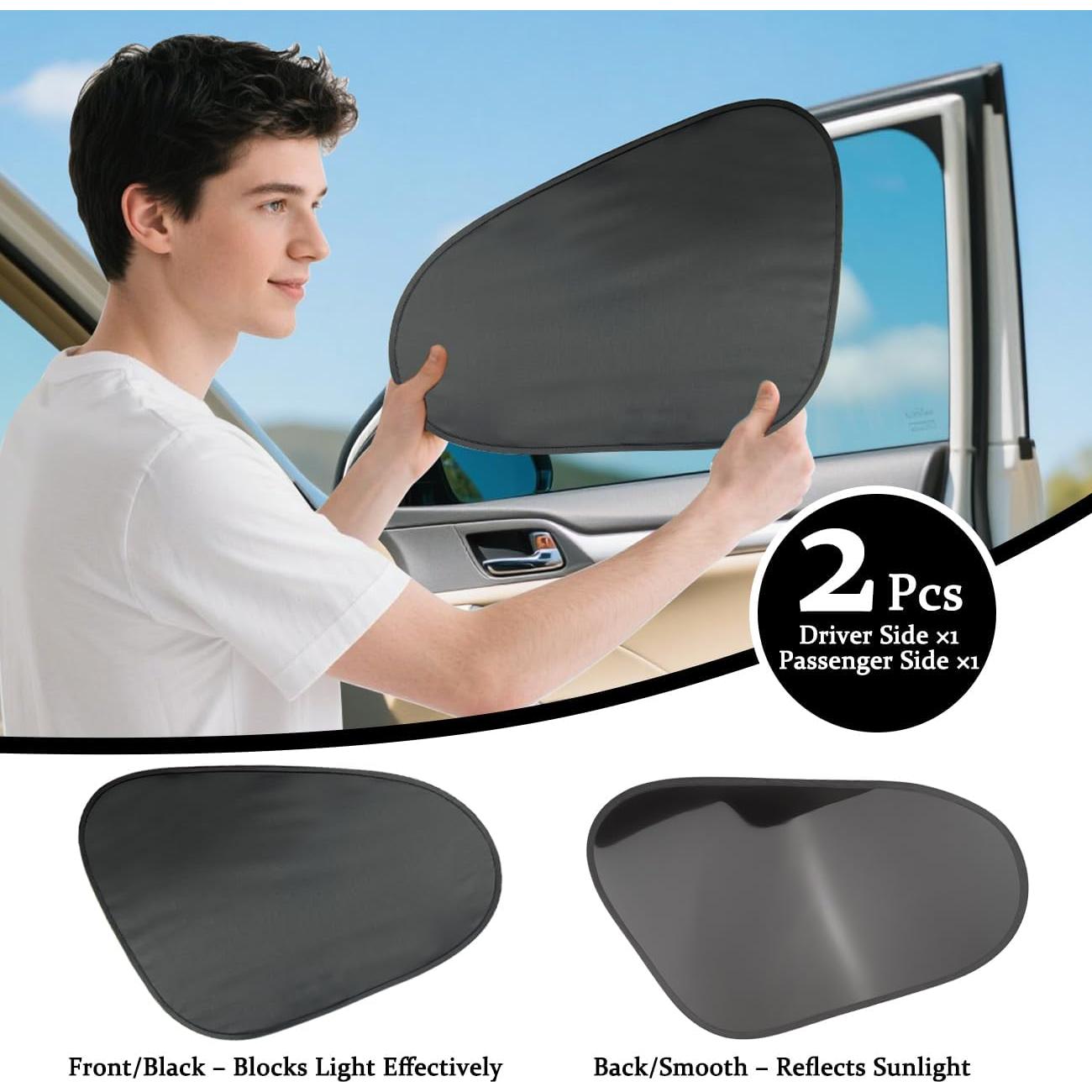 Sombrillas Laterales para Auto ROMASO UV Reutilizables 2 Pzas