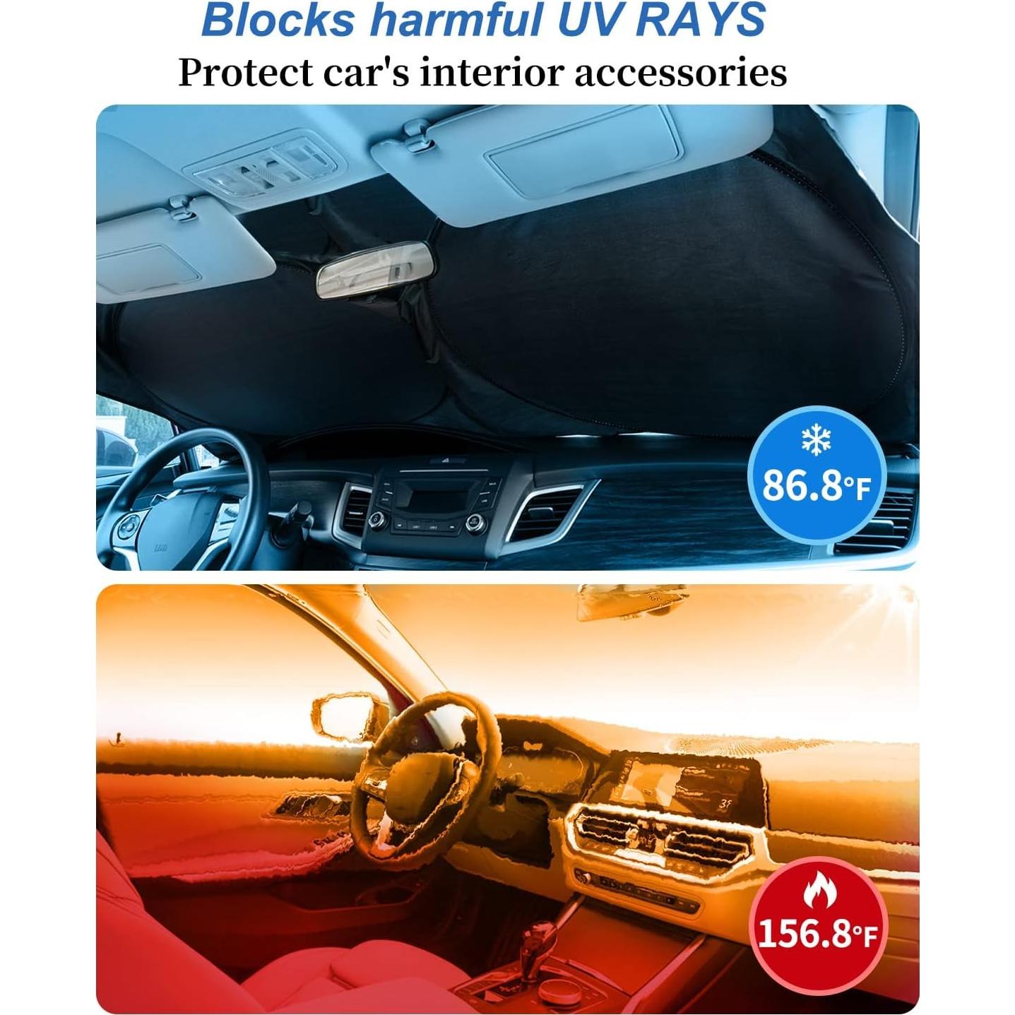 Protector Solar Parabrisas Coche InfLuvRealm Mediano 155x81cm