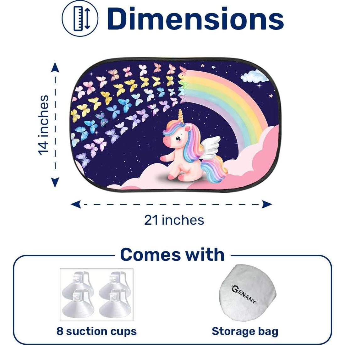 Sombra de Ventana Lateral GENANY 53x36 cm Unicornio