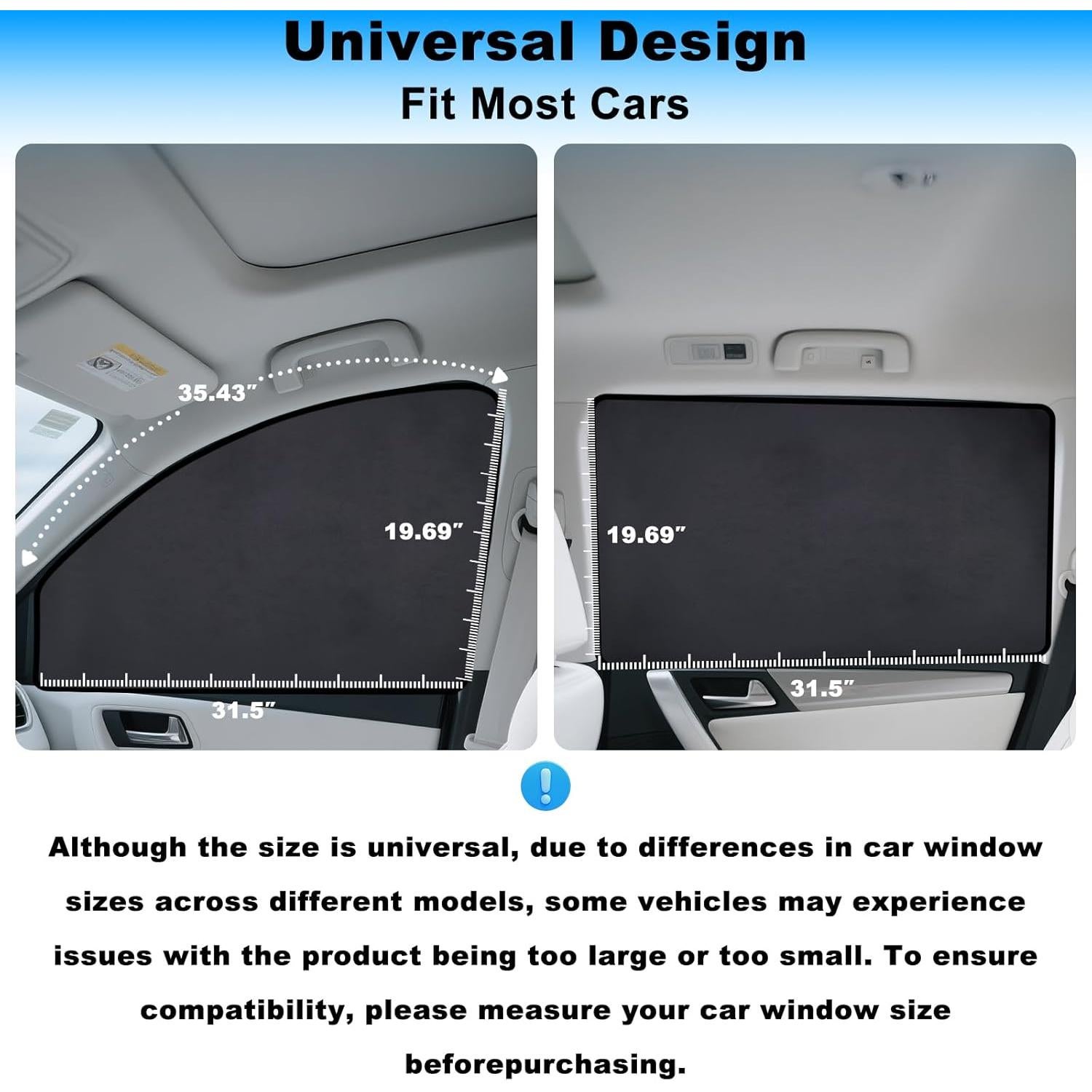 Sombrillas de Ventana KOCZIL Suede - Paquete de 4, Protección UV