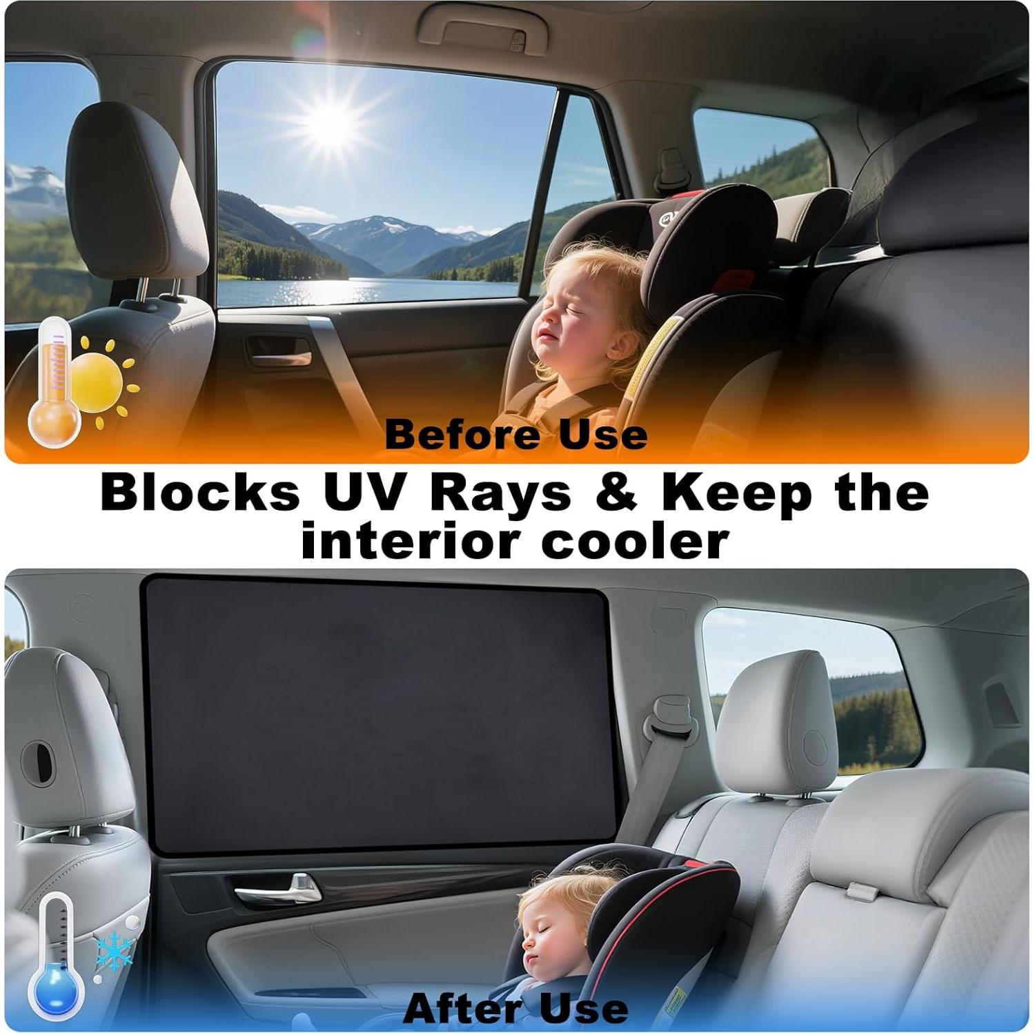 Sombrillas de Ventana KOCZIL Suede - Paquete de 4, Protección UV