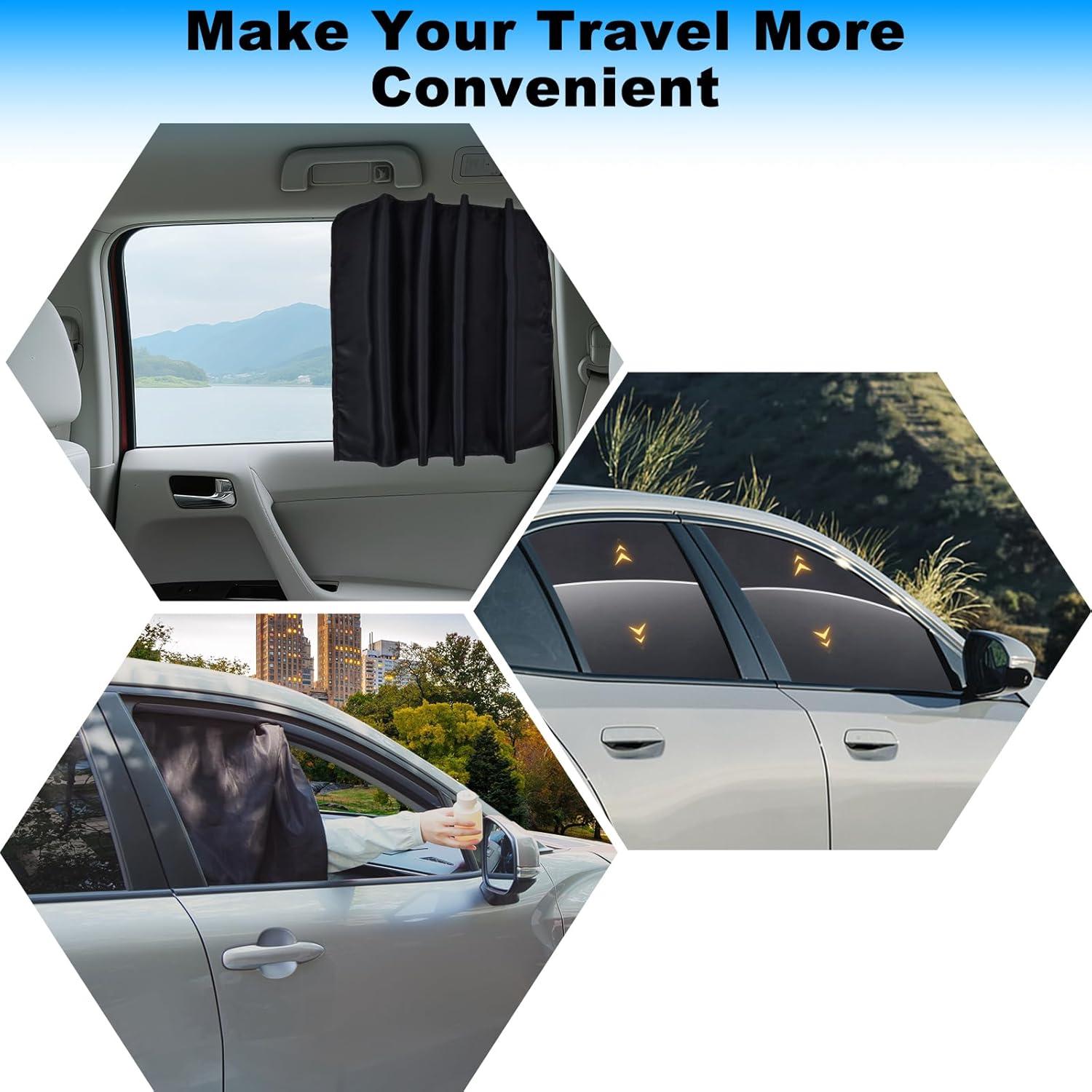 Sombrillas de Ventana KOCZIL Suede - Paquete de 4, Protección UV