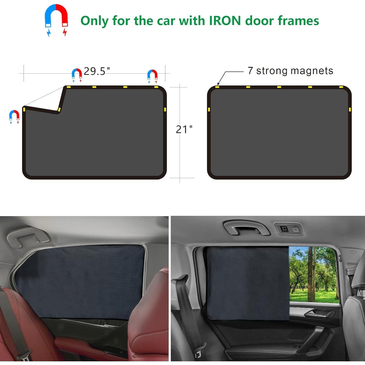 Cortinas Solares Magnéticas SnyGardn para Ventanas de Auto