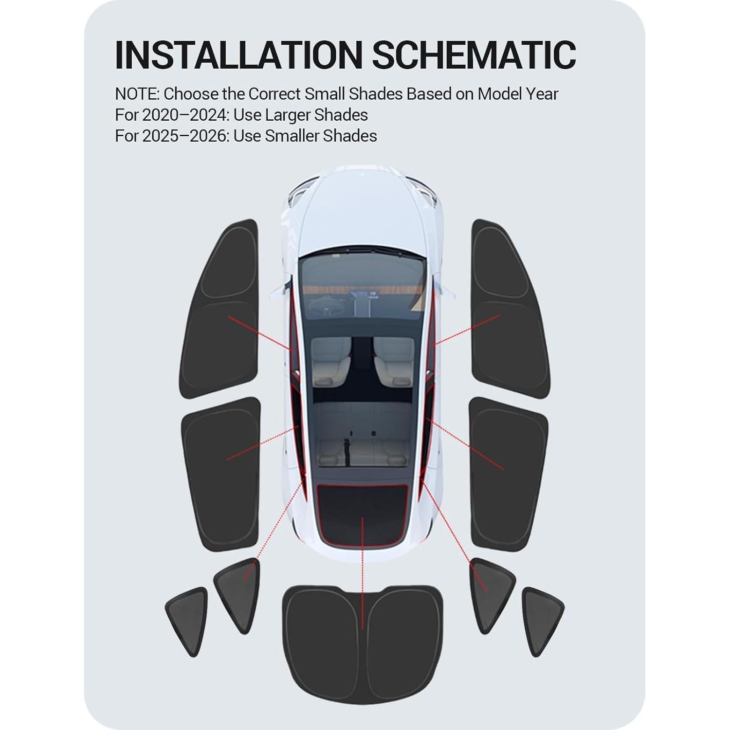 Sombra de Ventana Lateral BASENOR para Tesla Model Y 2020-2026
