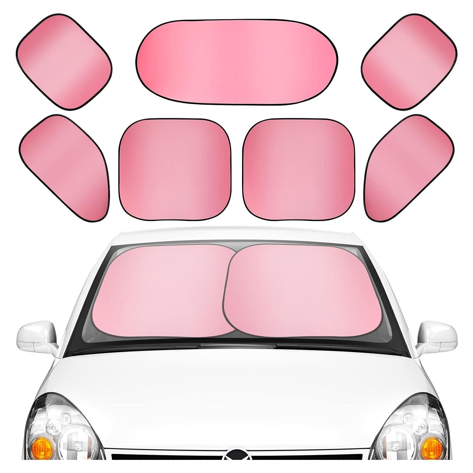 Juego de Sombrillas para Ventanas de Auto Hanaive Rosa 7 Piezas