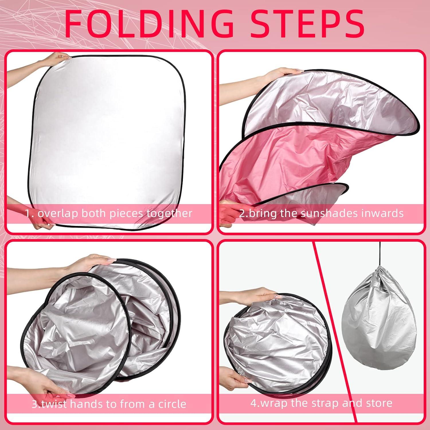 Juego de Sombrillas para Ventanas de Auto Hanaive Rosa 7 Piezas