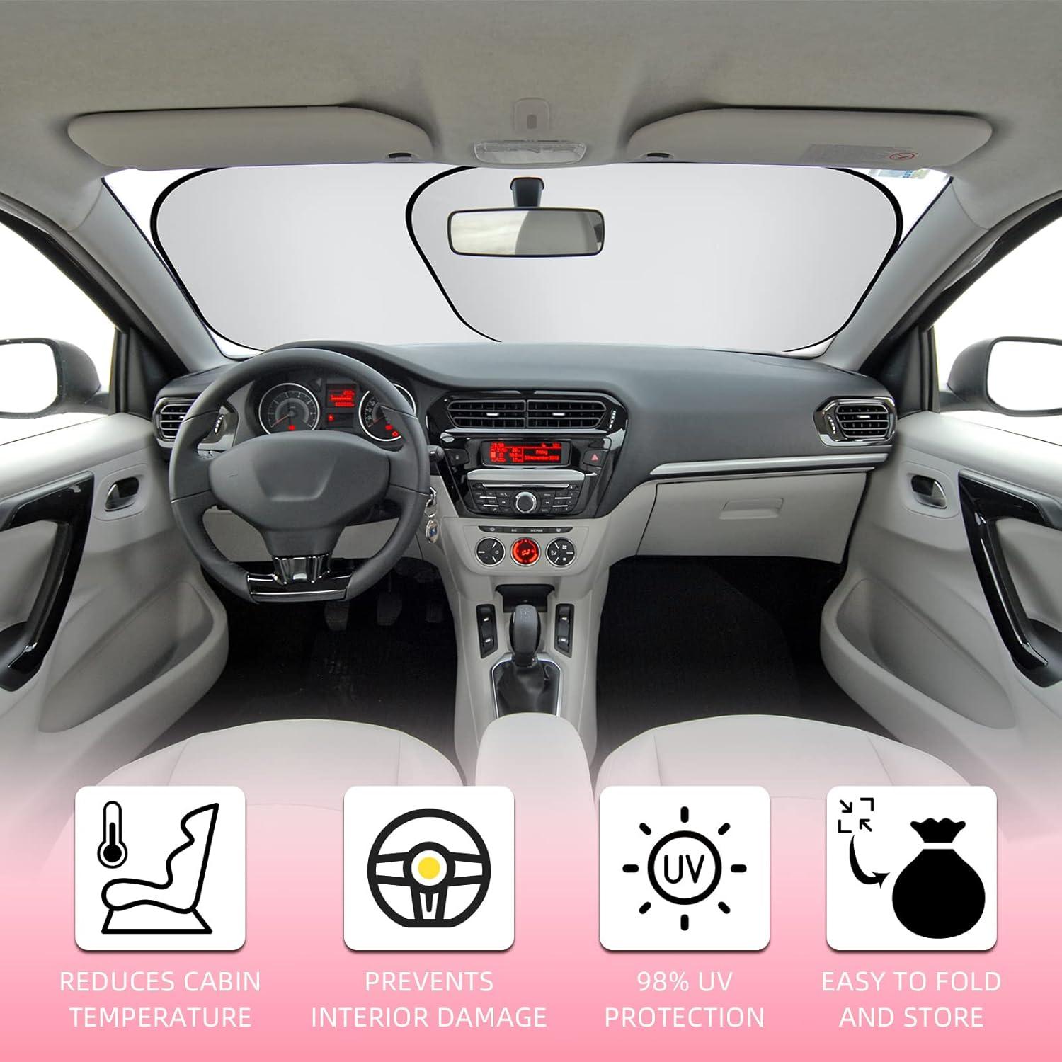 Juego de Sombrillas para Ventanas de Auto Hanaive Rosa 7 Piezas