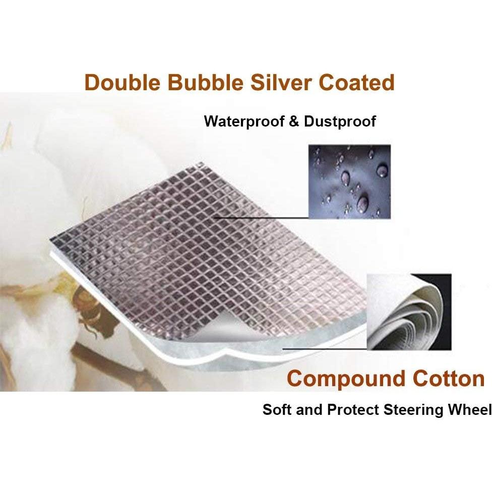 Big Ant Steering Wheel Cover Sun Shade + Bonus Side Window Sunshade-Heat Reflector Fit Most Jumbo/Standard Car-Sliver (20.1"X 17.3")