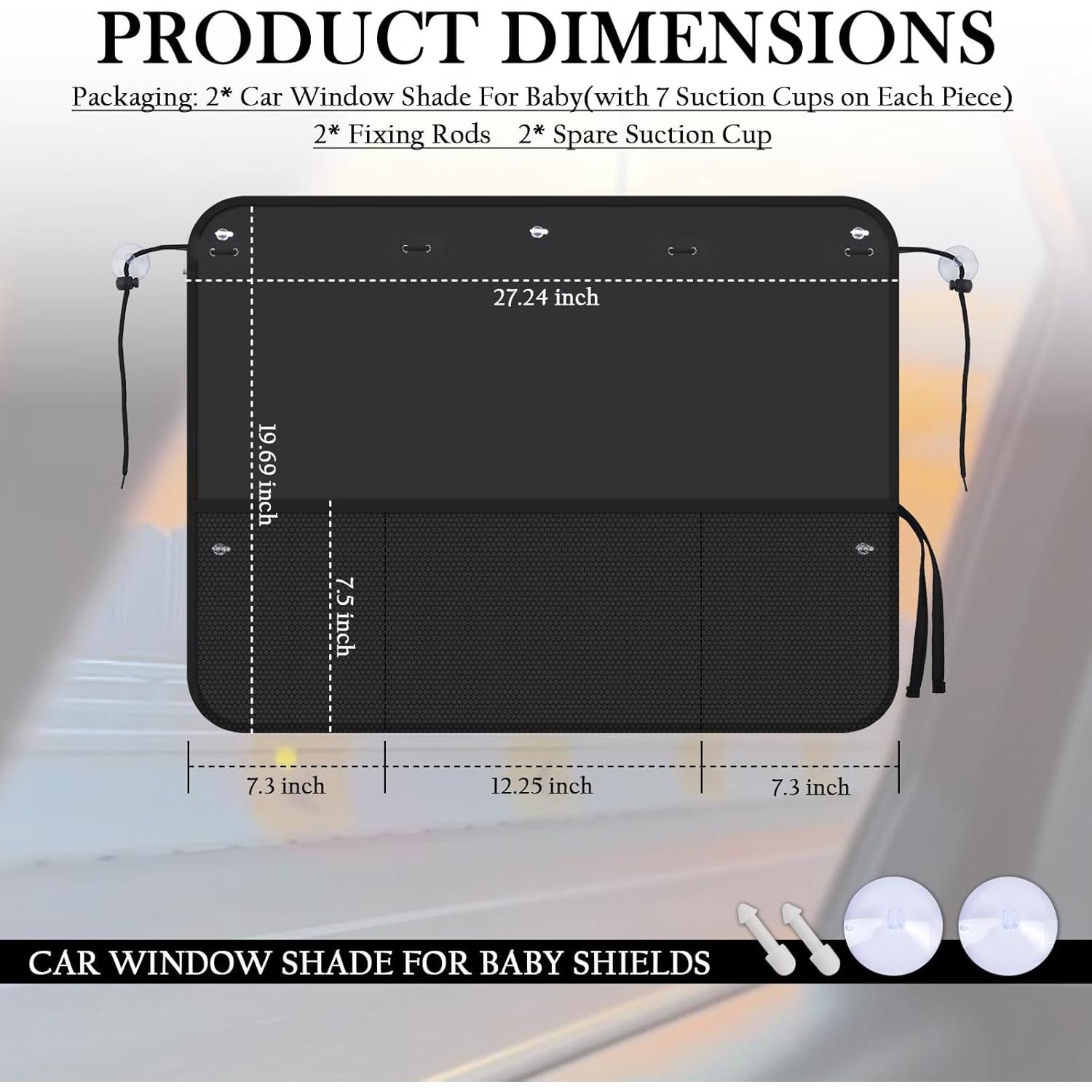 Cortina de Ventana Trasera para Bebé KIFIDAN - 2 Piezas con Ventosas