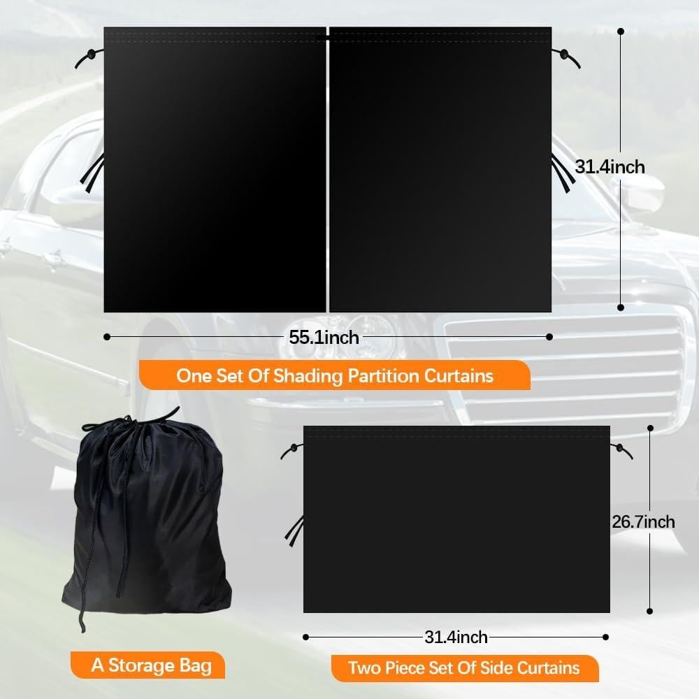 Juego de Cortinas de Sombra FUTLU para Ventanas de Automóvil 3 Piezas