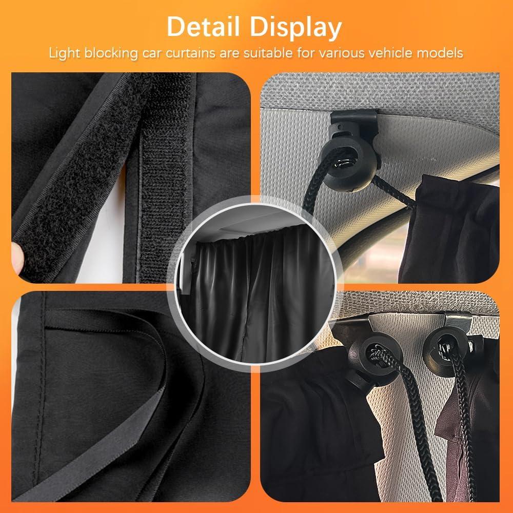 Juego de Cortinas de Sombra FUTLU para Ventanas de Automóvil 3 Piezas