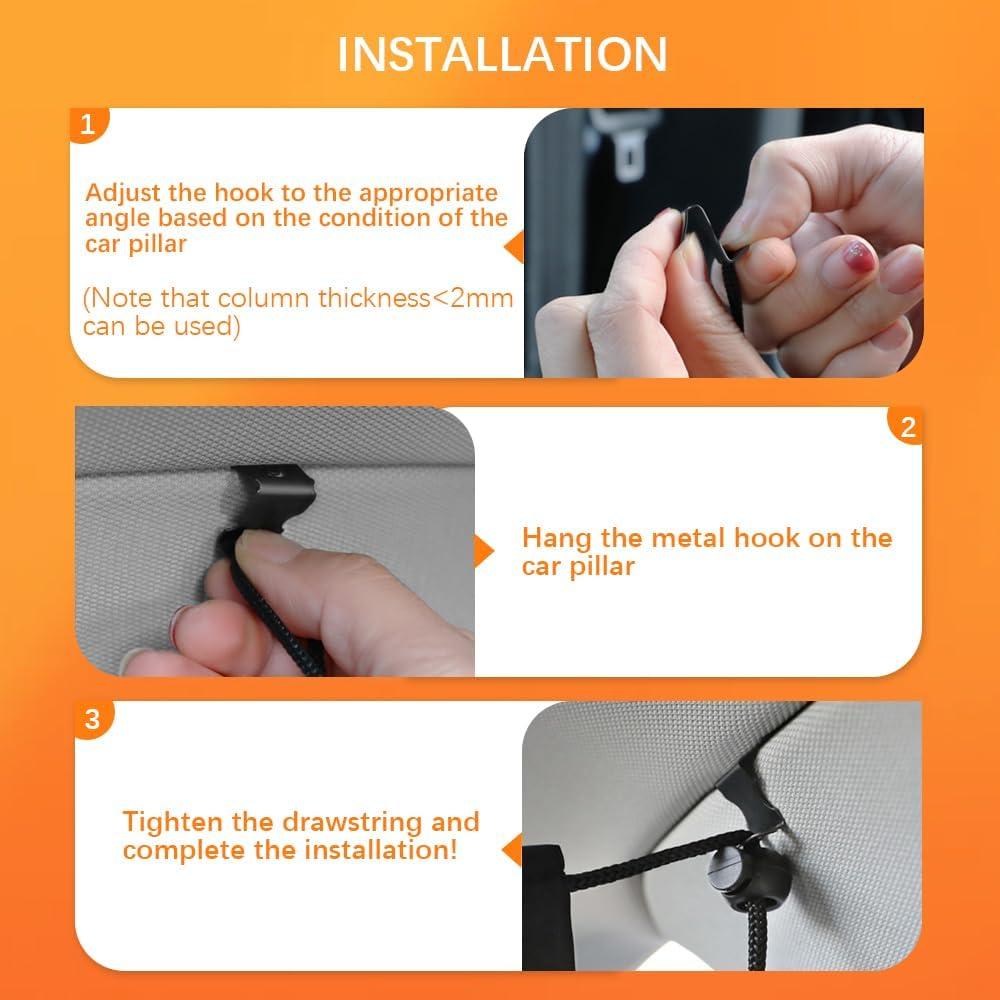 Juego de Cortinas de Sombra FUTLU para Ventanas de Automóvil 3 Piezas