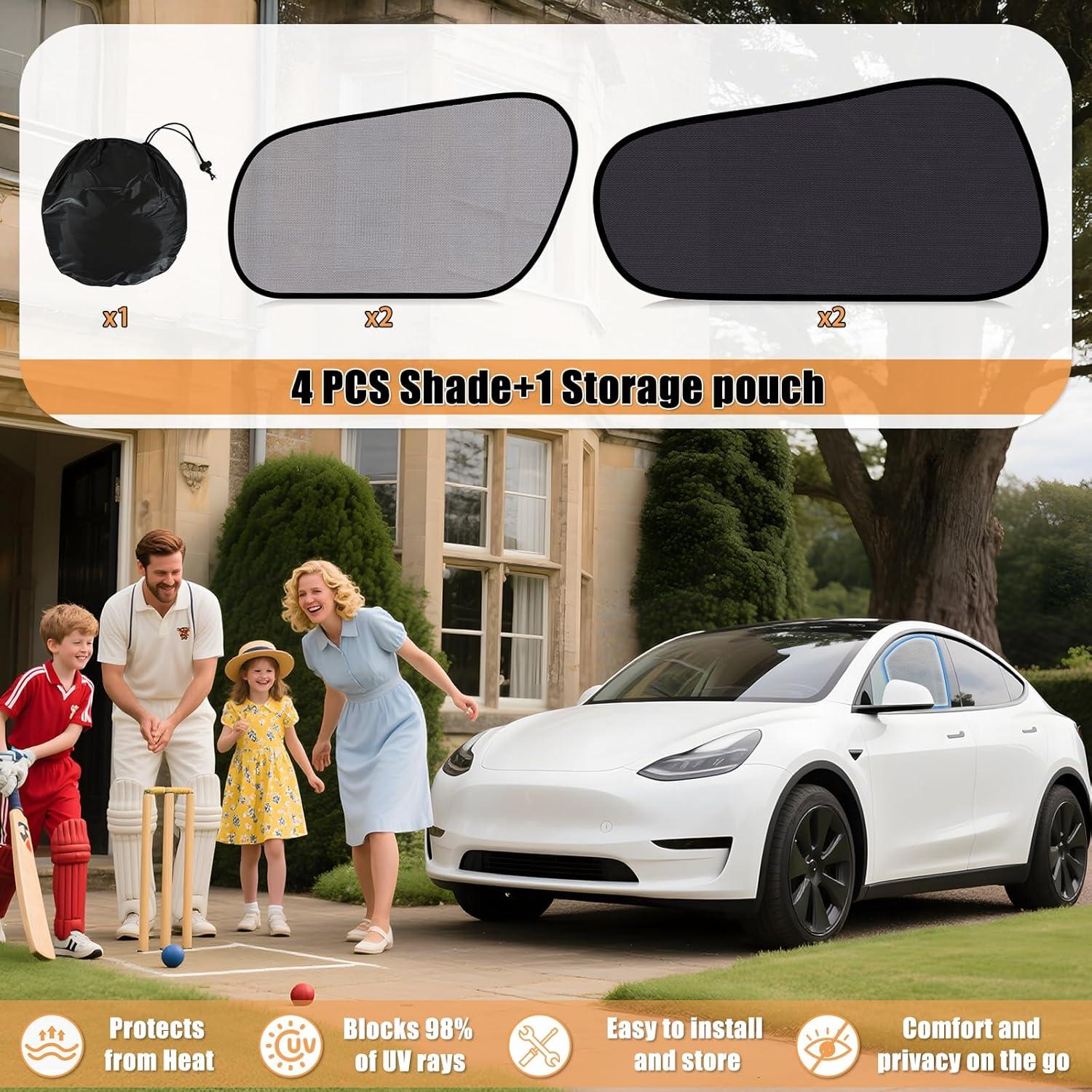 Sombrillas para Ventanas Tesla Model Y KOCZIL - Paquete de 4