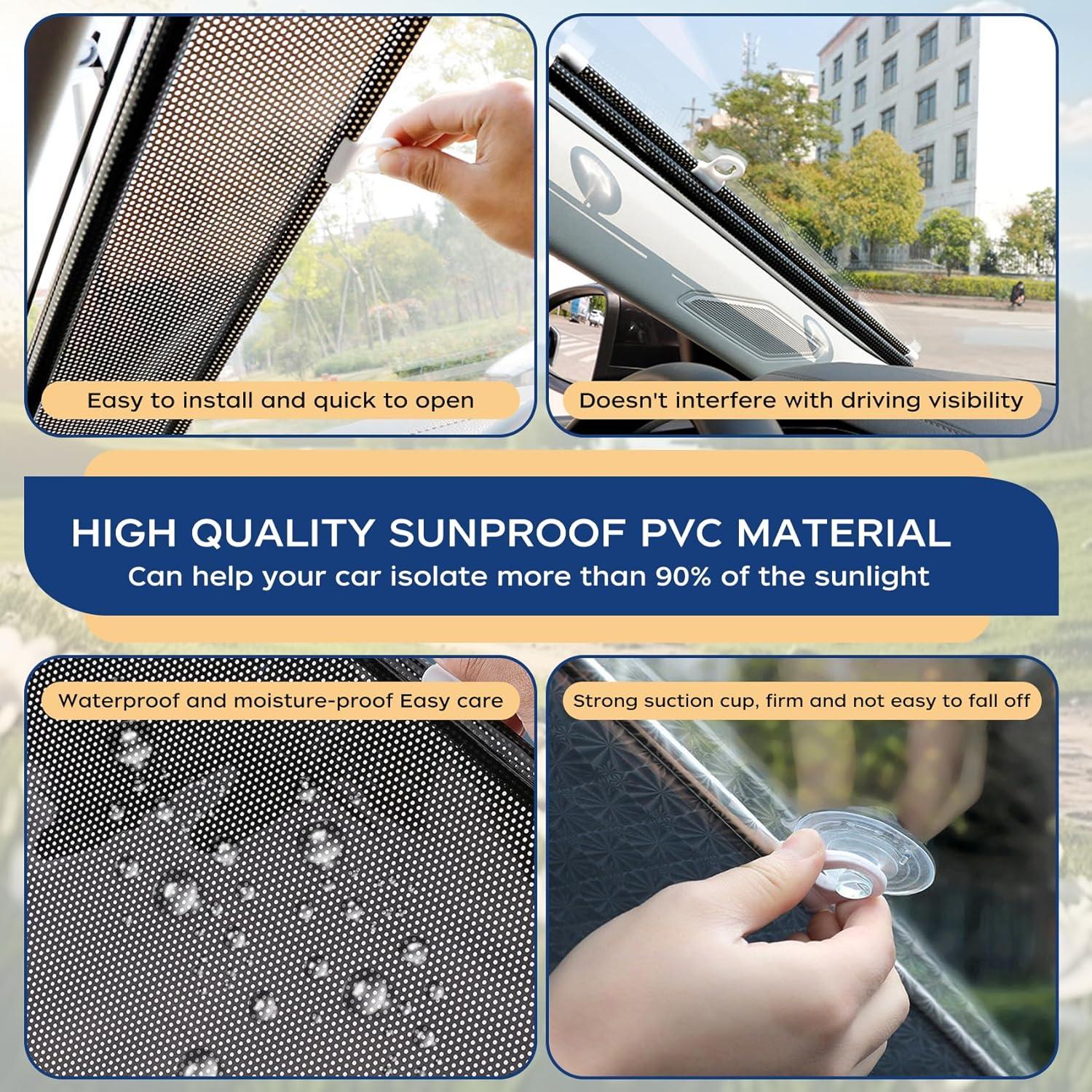 Sombrilla Solar Retráctil XUANFLY para Ventanas de Auto 39.9x15.7cm