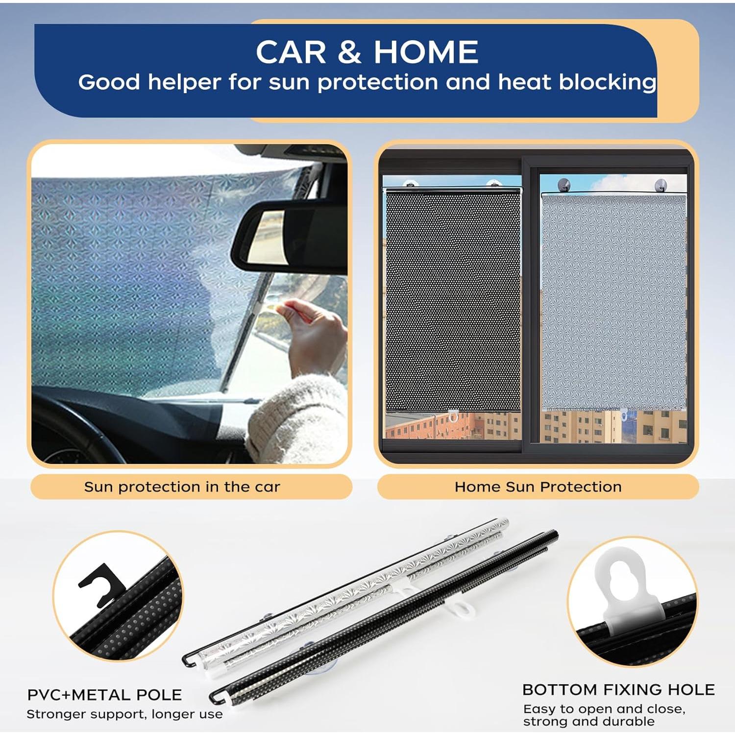 Sombrilla Solar Retráctil XUANFLY para Ventanas de Auto 39.9x15.7cm