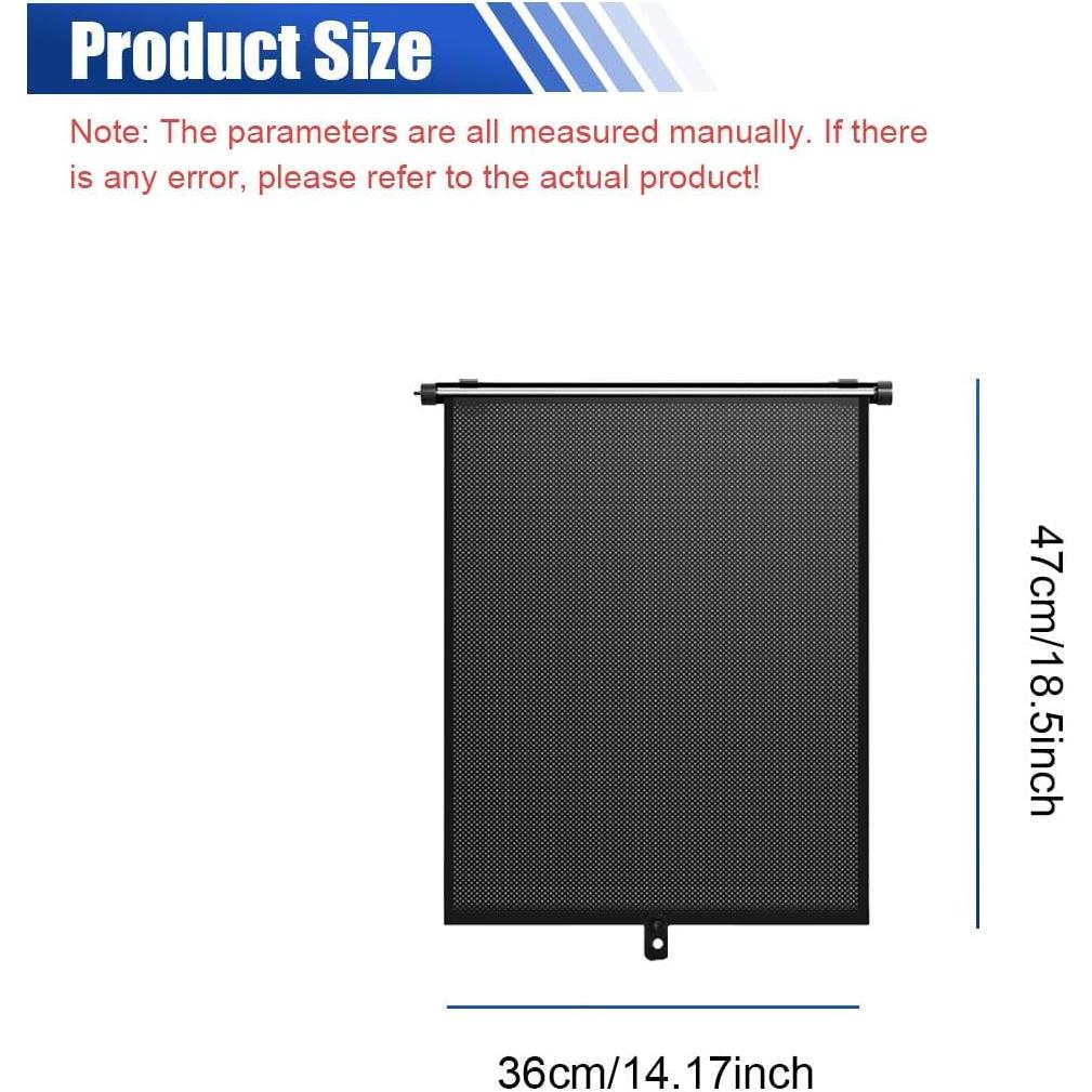 Protector Solar Retráctil DUSCOKE para Ventana de Auto 46.99x35.88cm