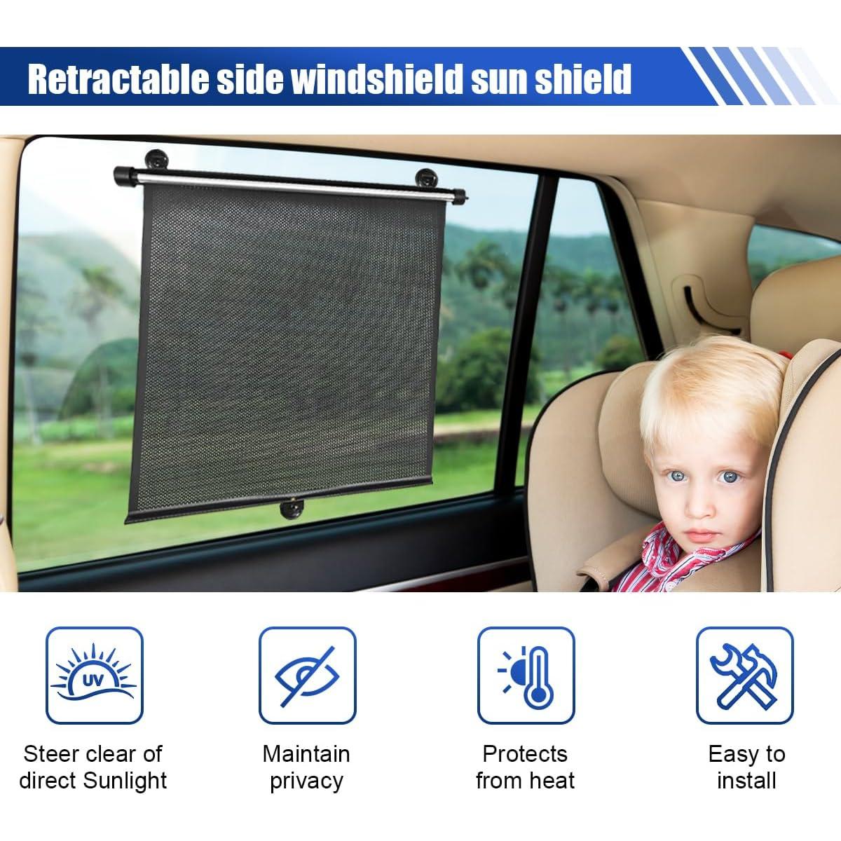 Protector Solar Retráctil DUSCOKE para Ventana de Auto 46.99x35.88cm