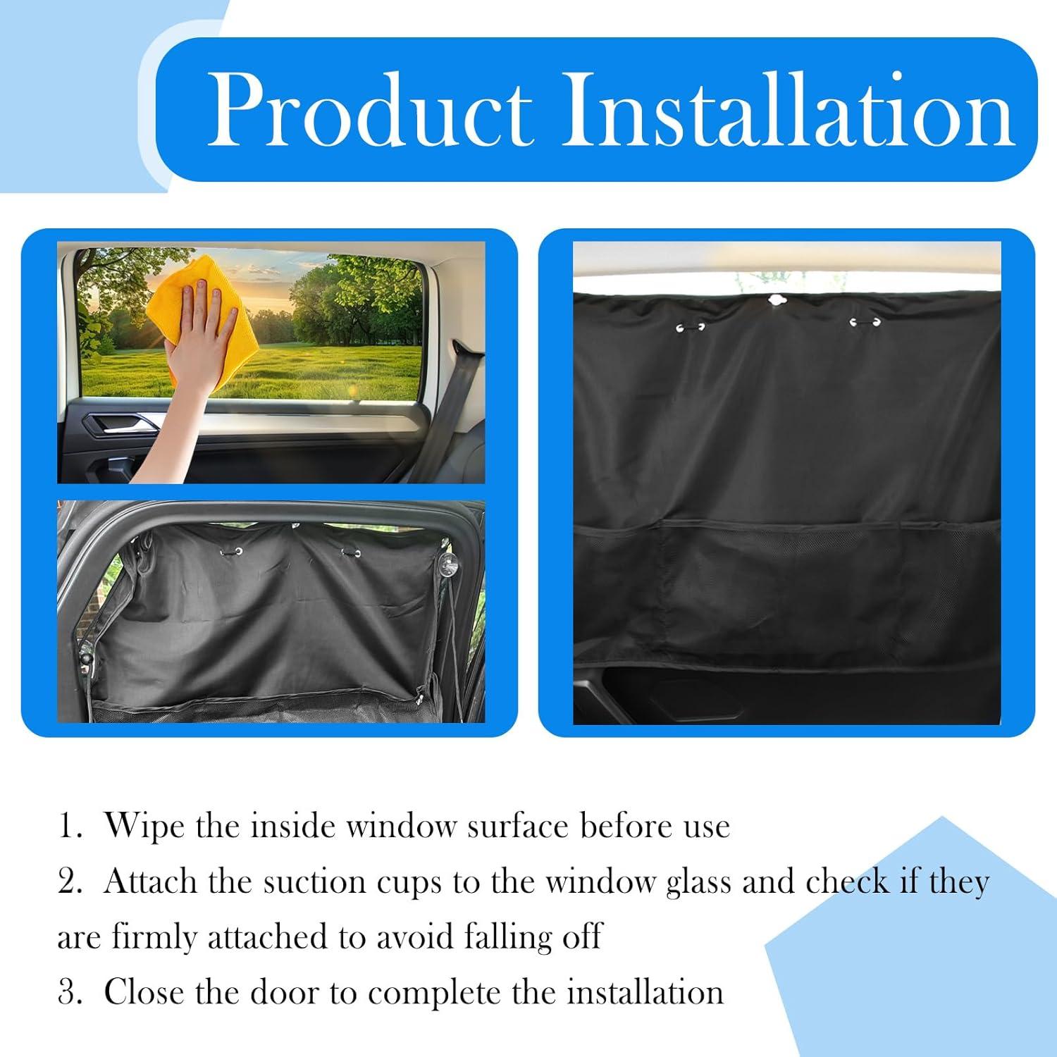 Cortinas Solares para Ventanas Traseras de Coche Figpade 69x50 cm