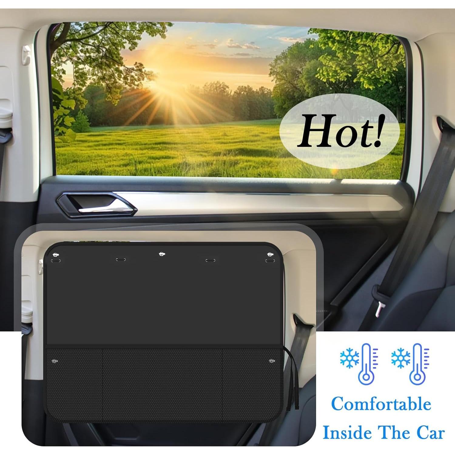 Cortinas Solares para Ventanas Traseras de Coche Figpade 69x50 cm