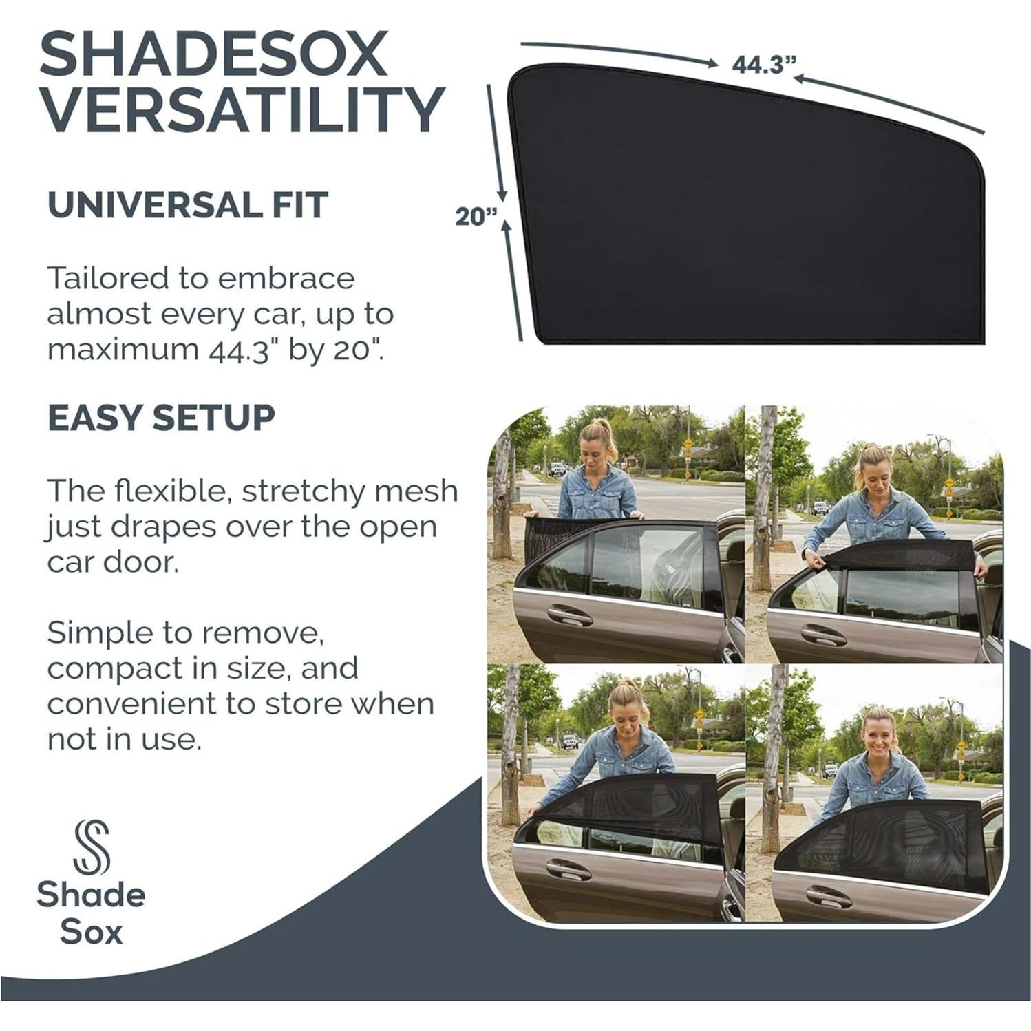 Protector Solar para Ventana Lateral de Coche Shade Sox - Negro - Universal