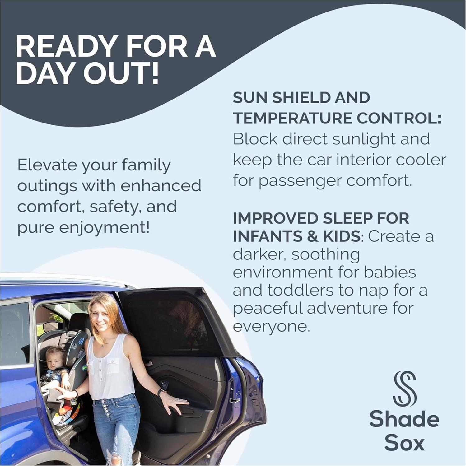 Protector Solar para Ventana Lateral de Coche Shade Sox - Negro - Universal