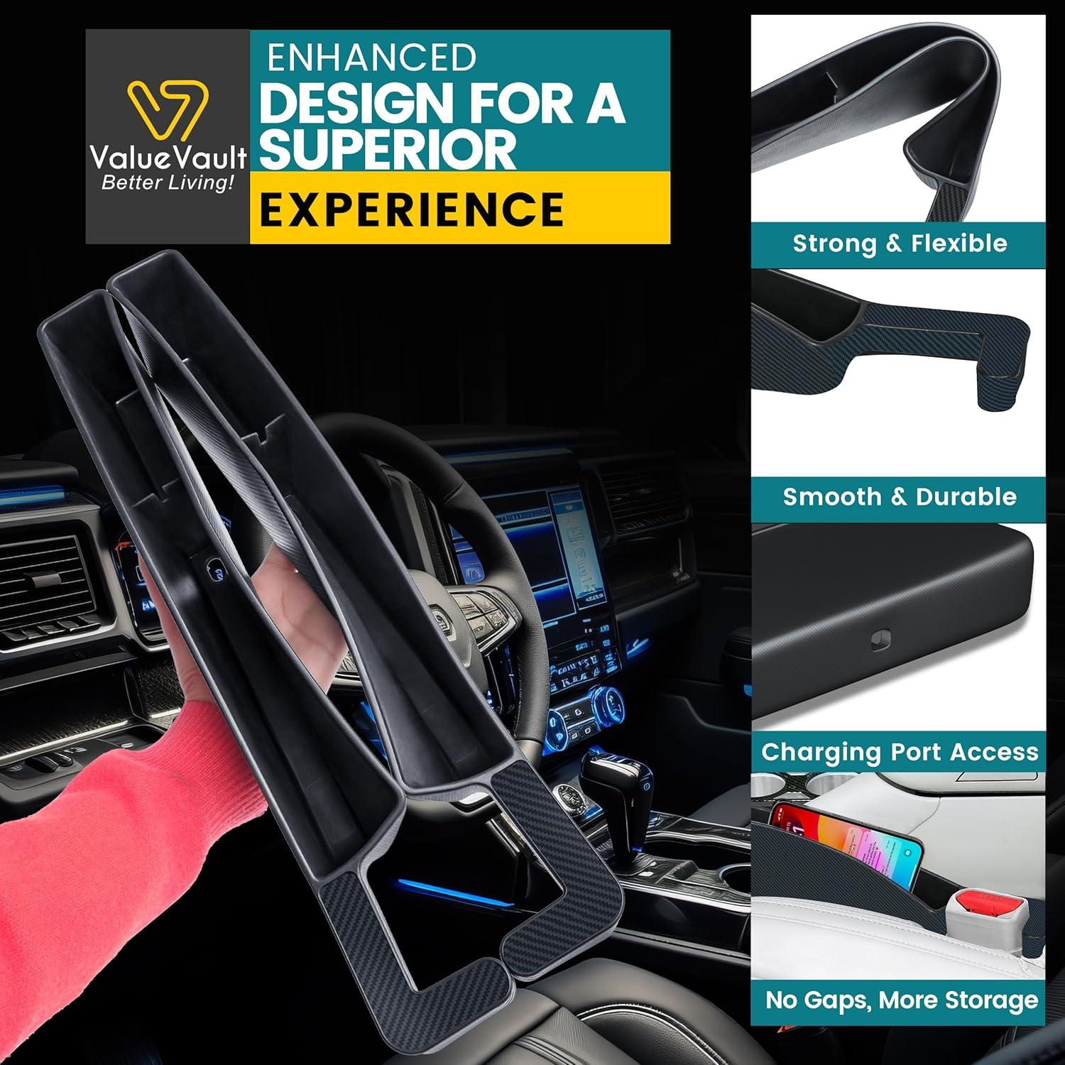 Relleno Espacio Asientos Coche ValueVault SGF-2P Negro 2 Pcs