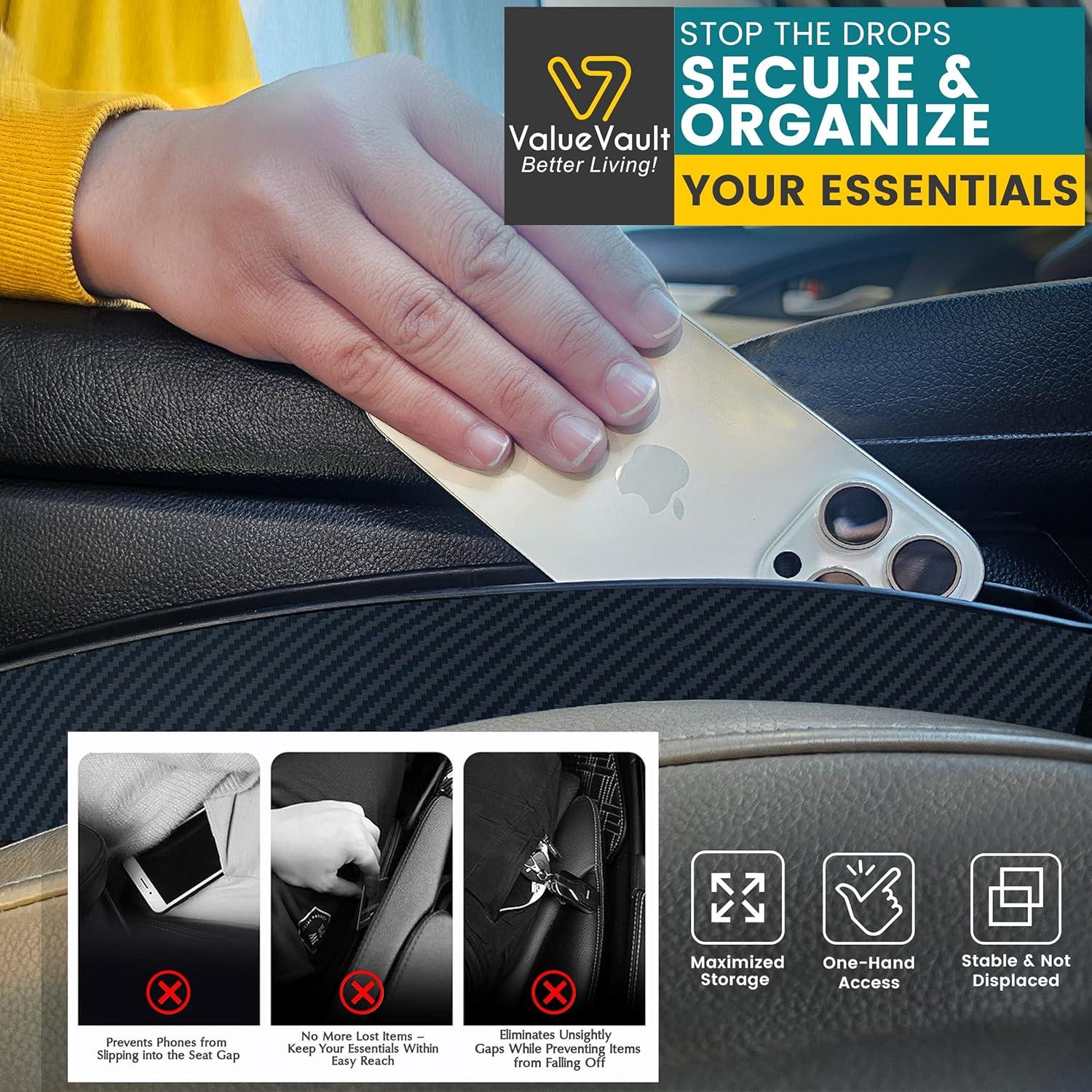 Relleno Espacio Asientos Coche ValueVault SGF-2P Negro 2 Pcs