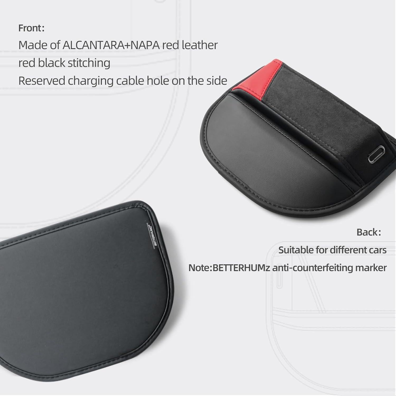 Caja de Almacenamiento Lateral para Asiento de Coche BETTERHUMZ Rojo Negro