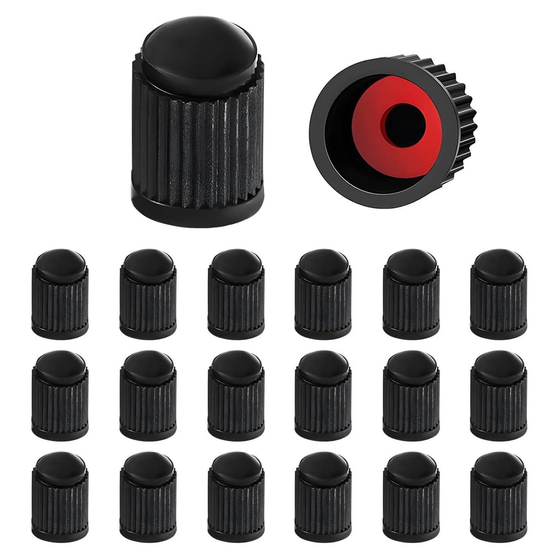 20 Tapones de Válvula de Neumático Wevdn - Ajuste Universal Negro