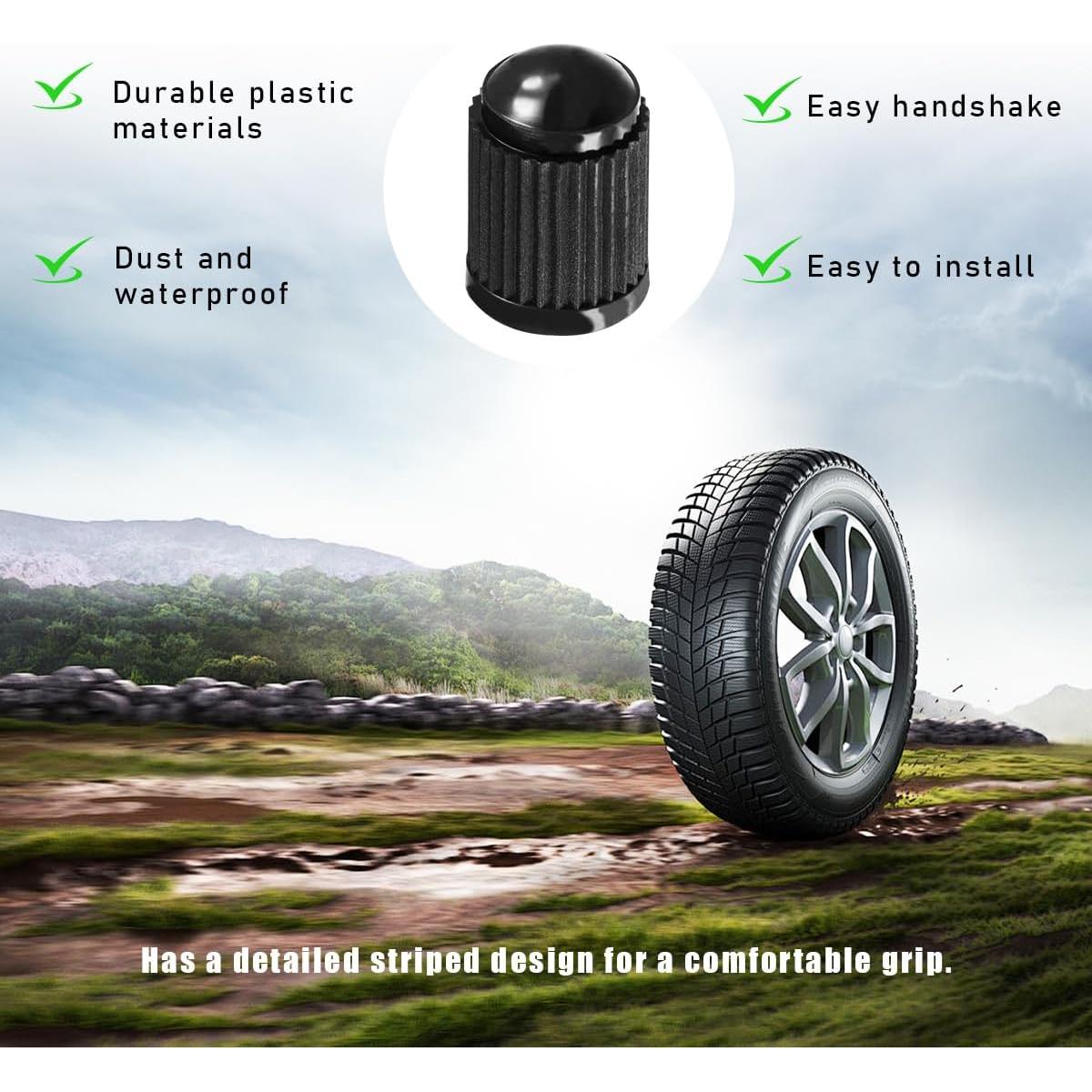 20 Tapones de Válvula de Neumático Wevdn - Ajuste Universal Negro