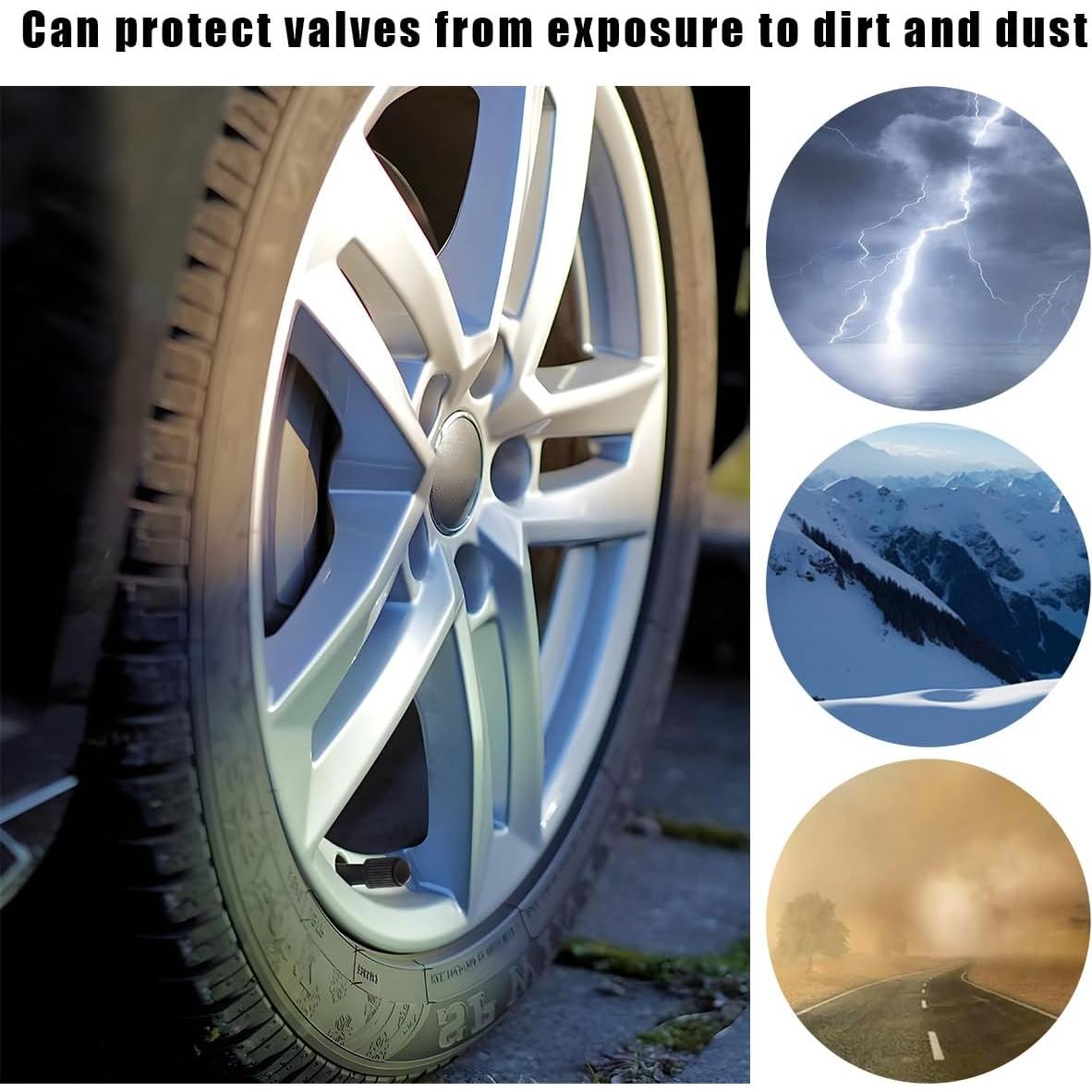 20 Tapones de Válvula de Neumático Wevdn - Ajuste Universal Negro