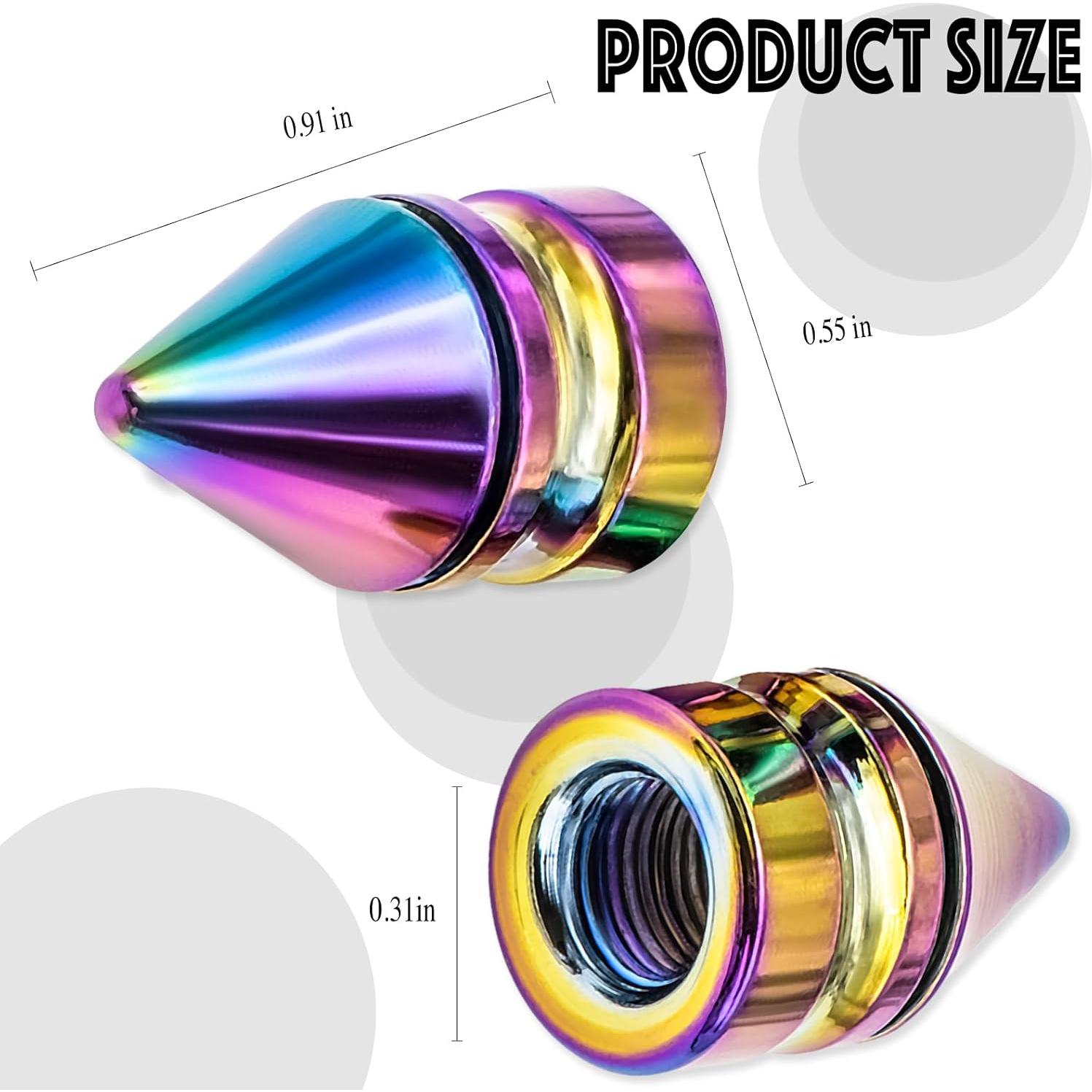 4 Tapones de Válvula de Neumático MEAJOO Coloridos Universales