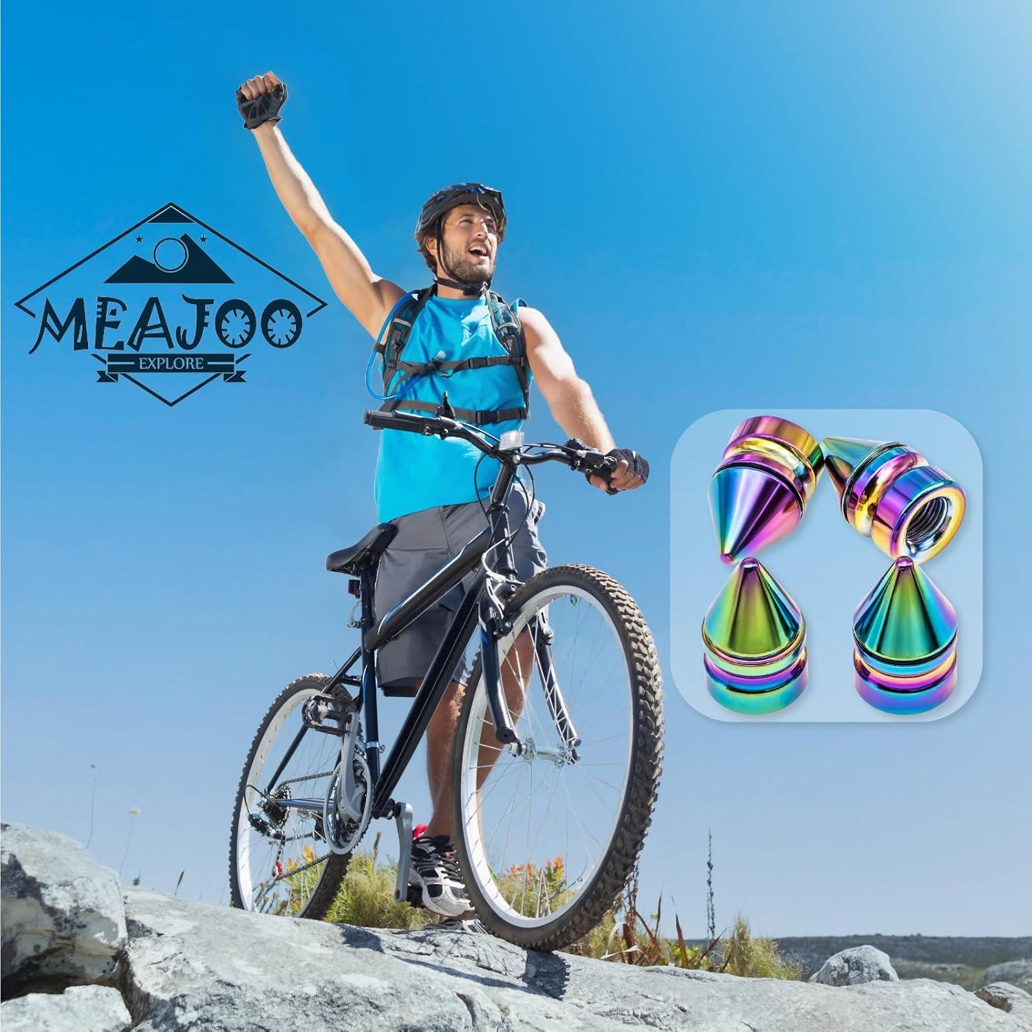 4 Tapones de Válvula de Neumático MEAJOO Coloridos Universales