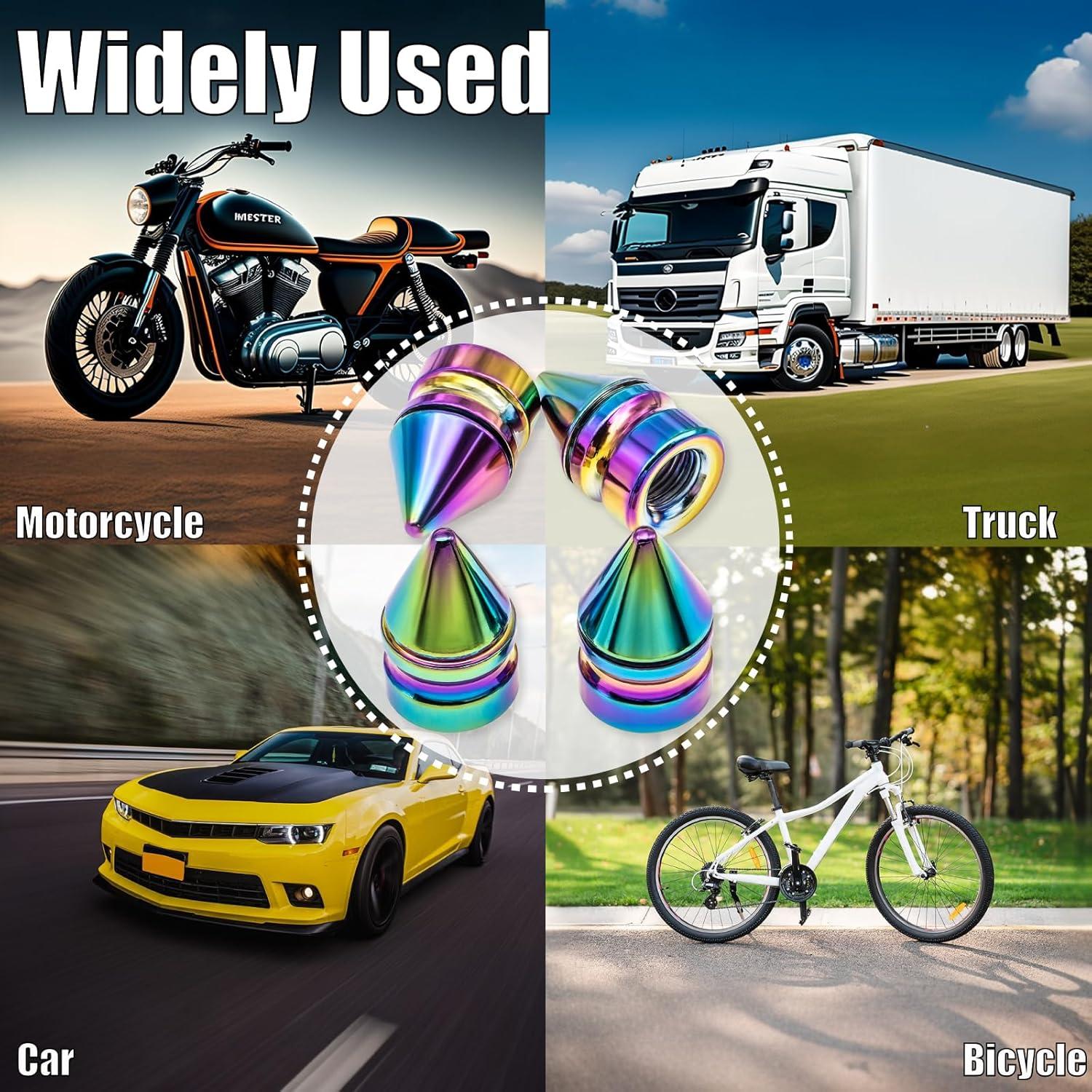 4 Tapones de Válvula de Neumático MEAJOO Coloridos Universales