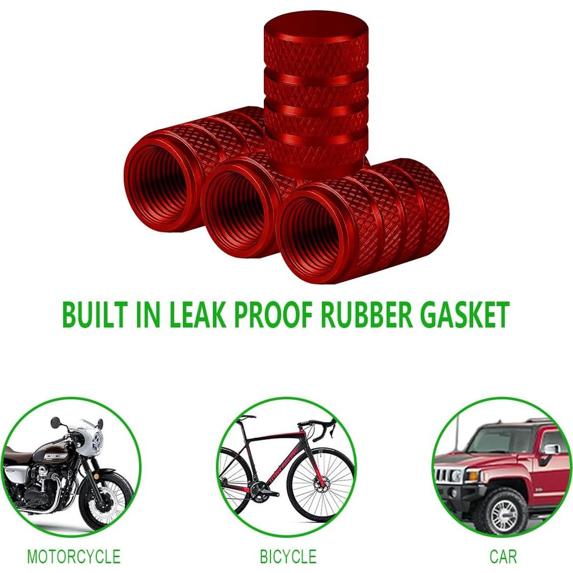 Tapas de Válvula de Neumático FALVFUN 12PCS Aluminio Rojo