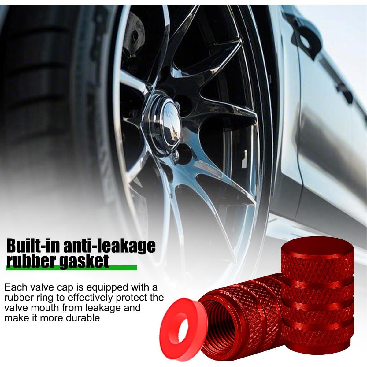 Tapas de Válvula de Neumático FALVFUN 12PCS Aluminio Rojo