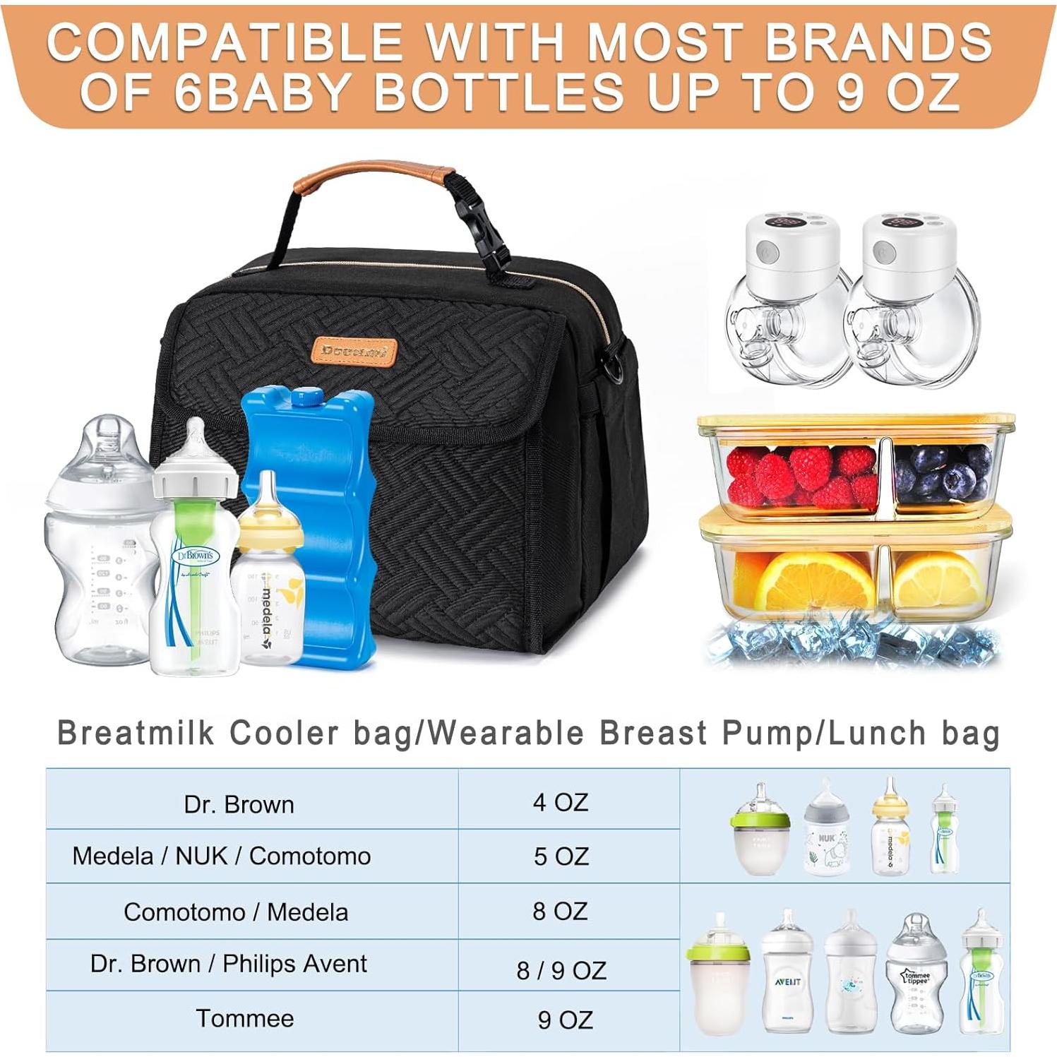 Bolsa de Enfriamiento de Leche Materna Docami Negra 8.5L