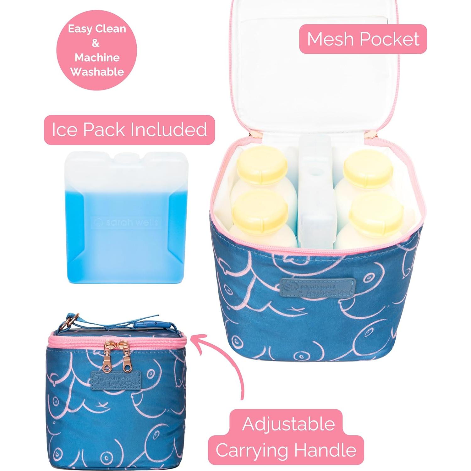 Bolsa de Enfriamiento de Leche Materna Sarah Wells Oro Frío - Aislada, Lavable, Incluye Paquete de Hielo