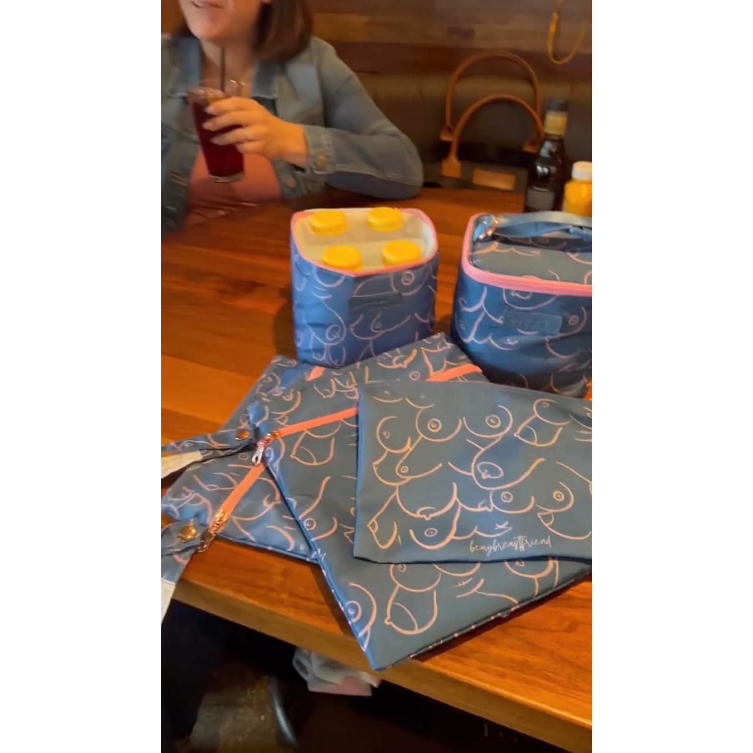 Bolsa de Enfriamiento de Leche Materna Sarah Wells Oro Frío - Aislada, Lavable, Incluye Paquete de Hielo