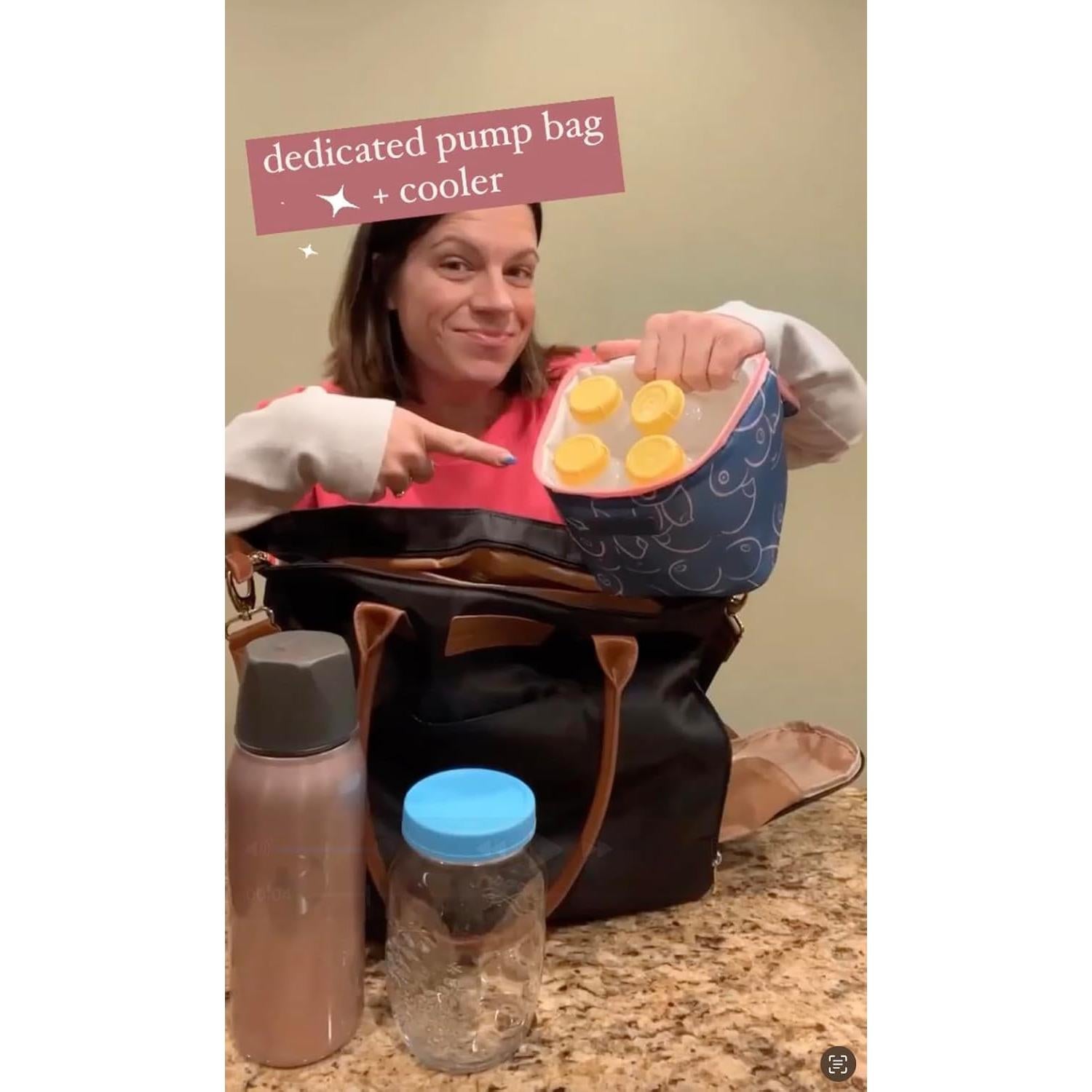 Bolsa de Enfriamiento de Leche Materna Sarah Wells Oro Frío - Aislada, Lavable, Incluye Paquete de Hielo