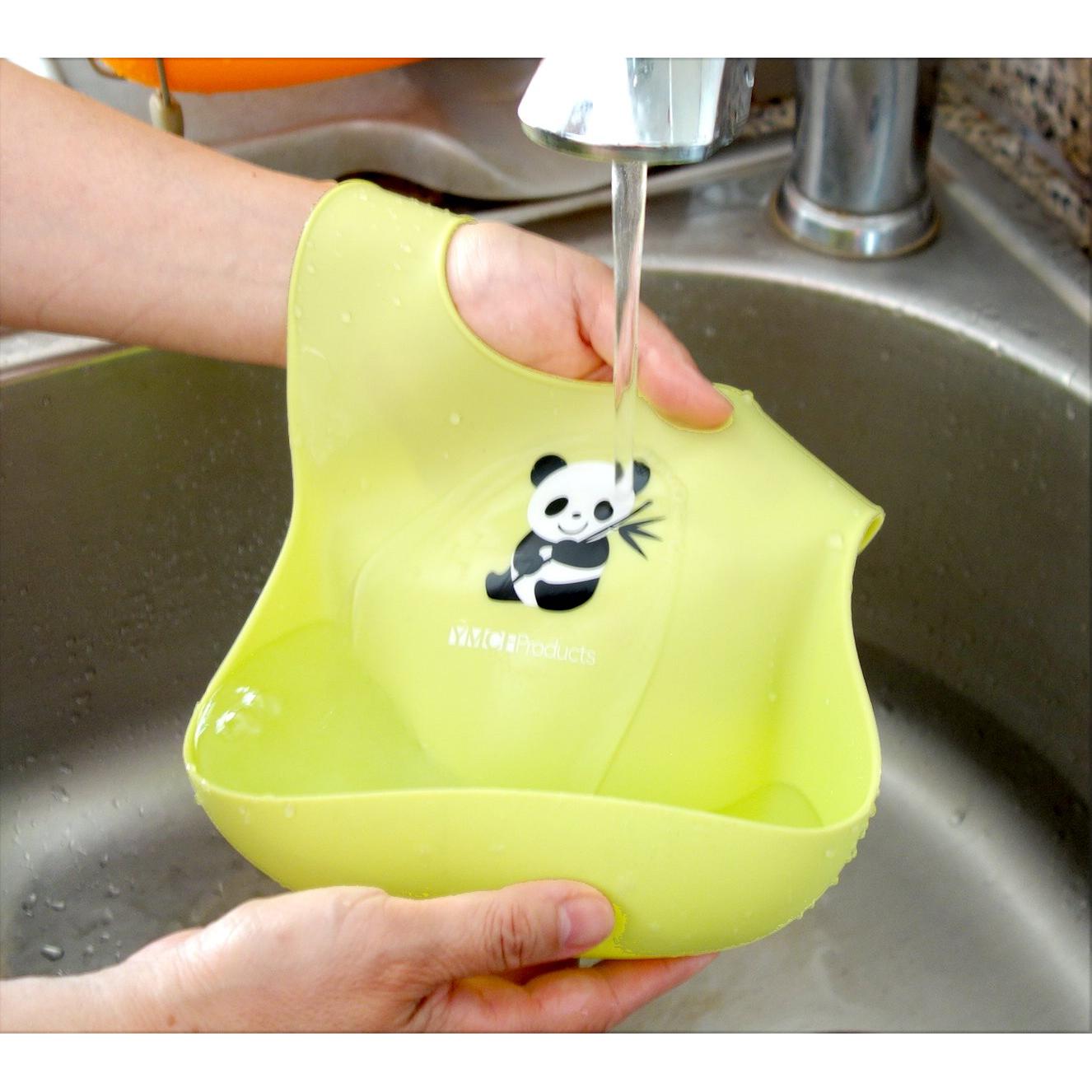 Paquete de 2 Baberos de Silicona Impermeables Bebé Verde/Azul