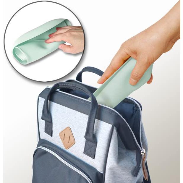 Paquete de 2 Baberos de Silicona Impermeables Bebé Verde/Azul