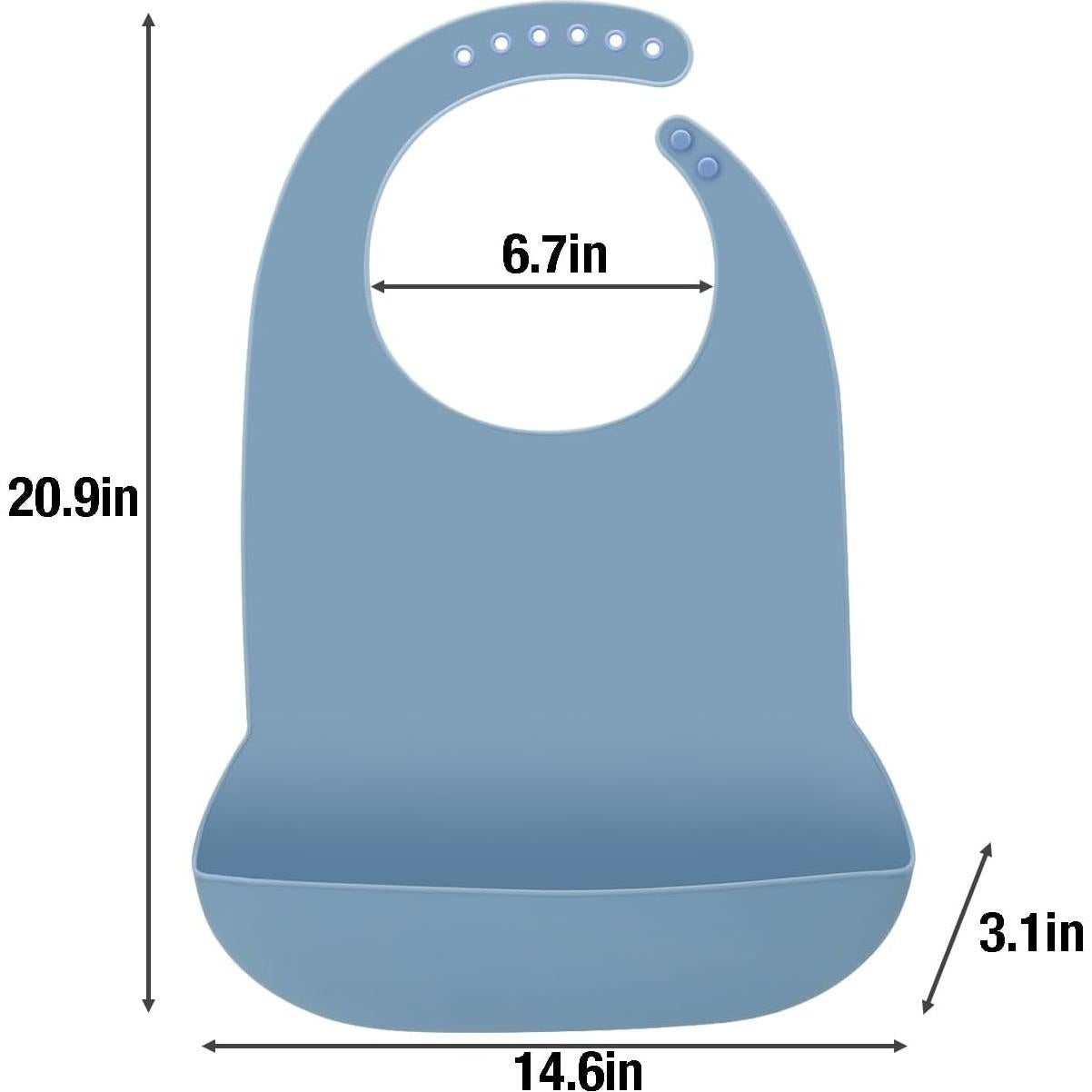 Babero de Silicona Emptycolor para Adultos Ajustable Azul