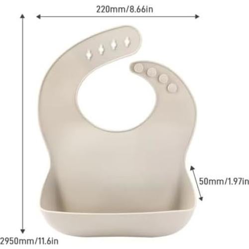 Juego de 3 Baberos de Silicona para Bebés - Ajustables y Impermeables