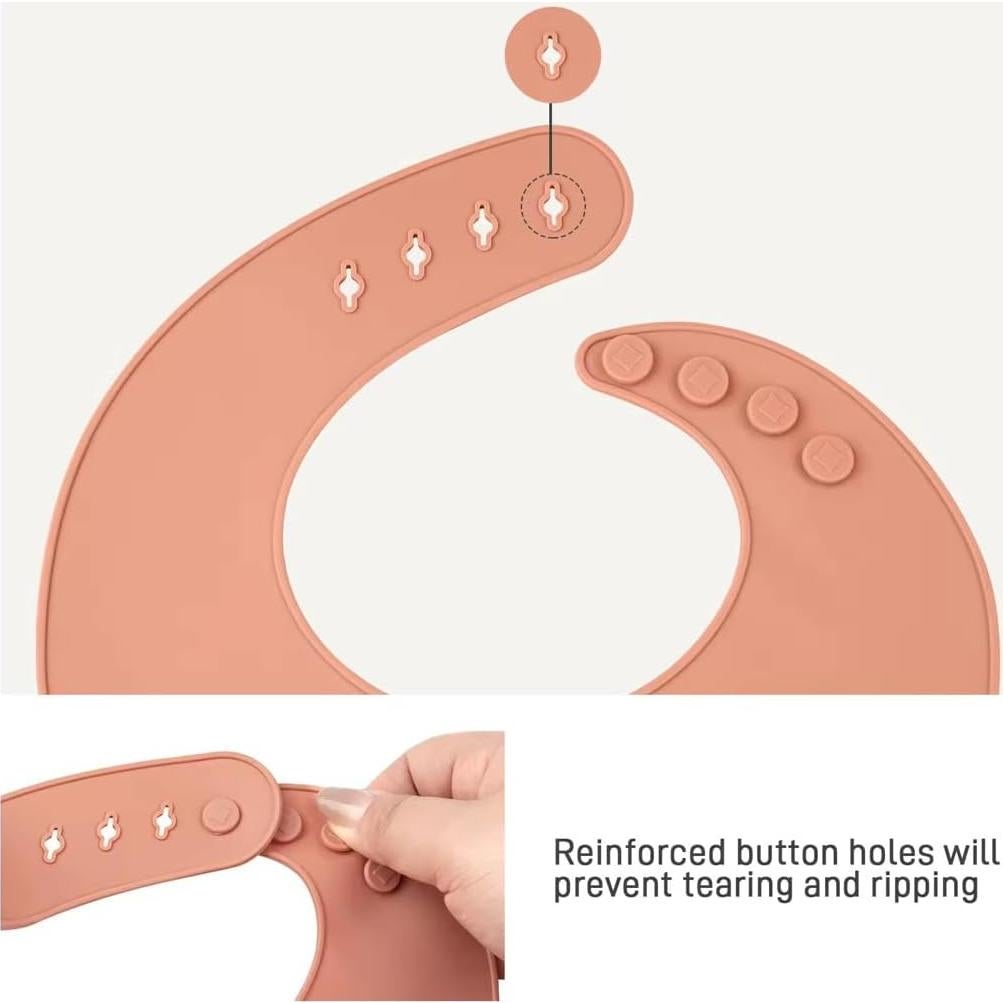 Juego de 3 Baberos de Silicona para Bebés - Ajustables y Impermeables