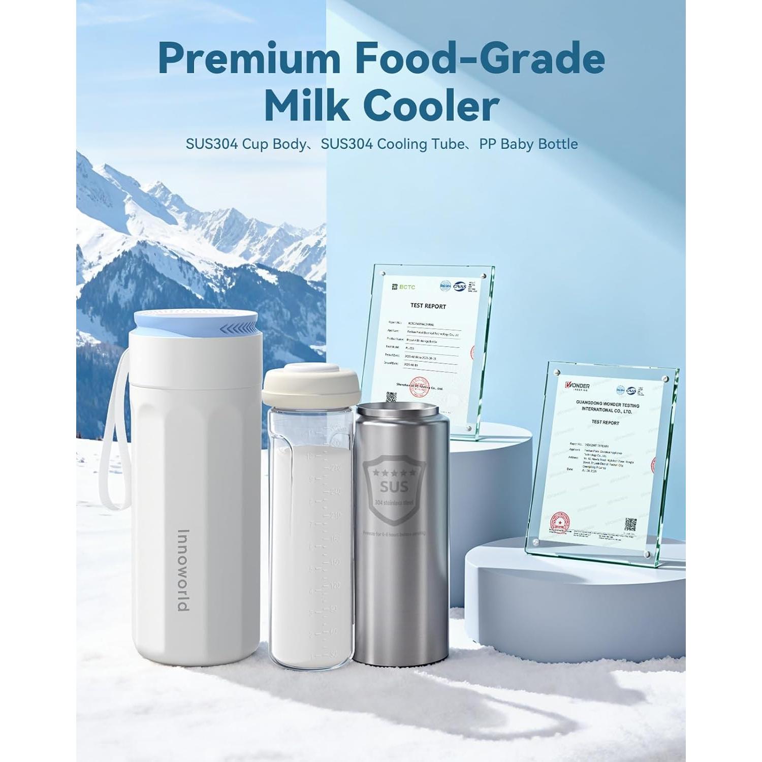 Enfriador de Leche Materna Portátil Innoworld 11oz Acero Inoxidable