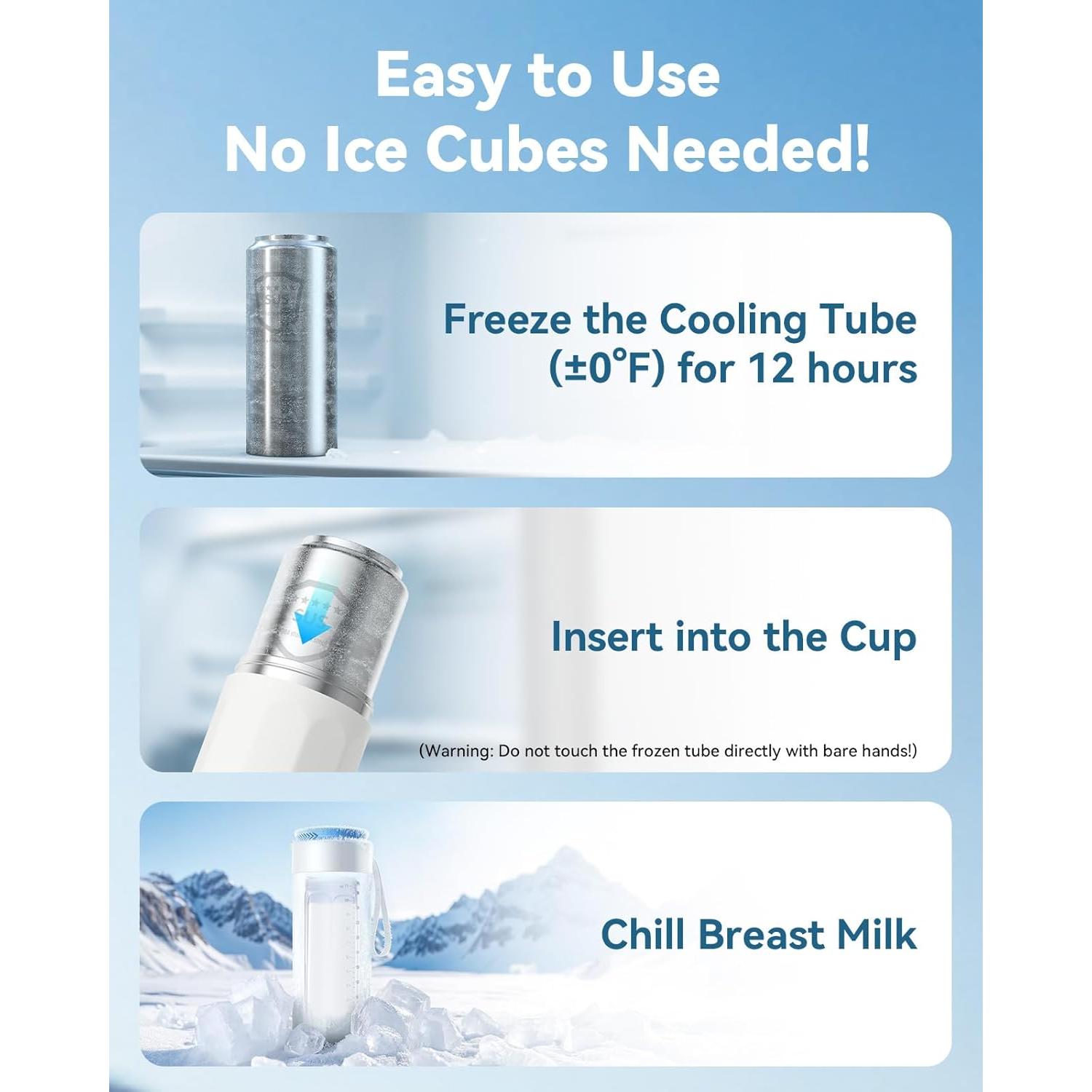 Enfriador de Leche Materna Portátil Innoworld 11oz Acero Inoxidable